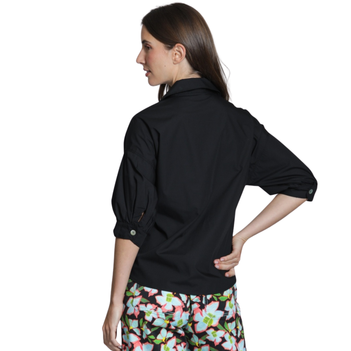 APNY Shirt w/ Blouson Sleeve -Black