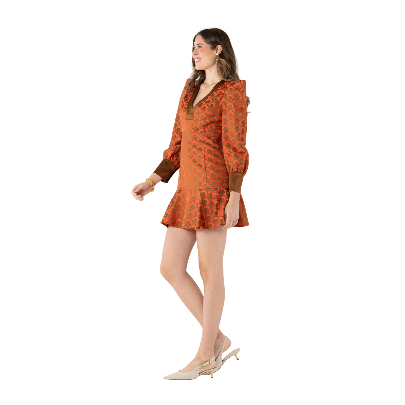 Emily McCarthy Jenny Dress -Tangerine Mod