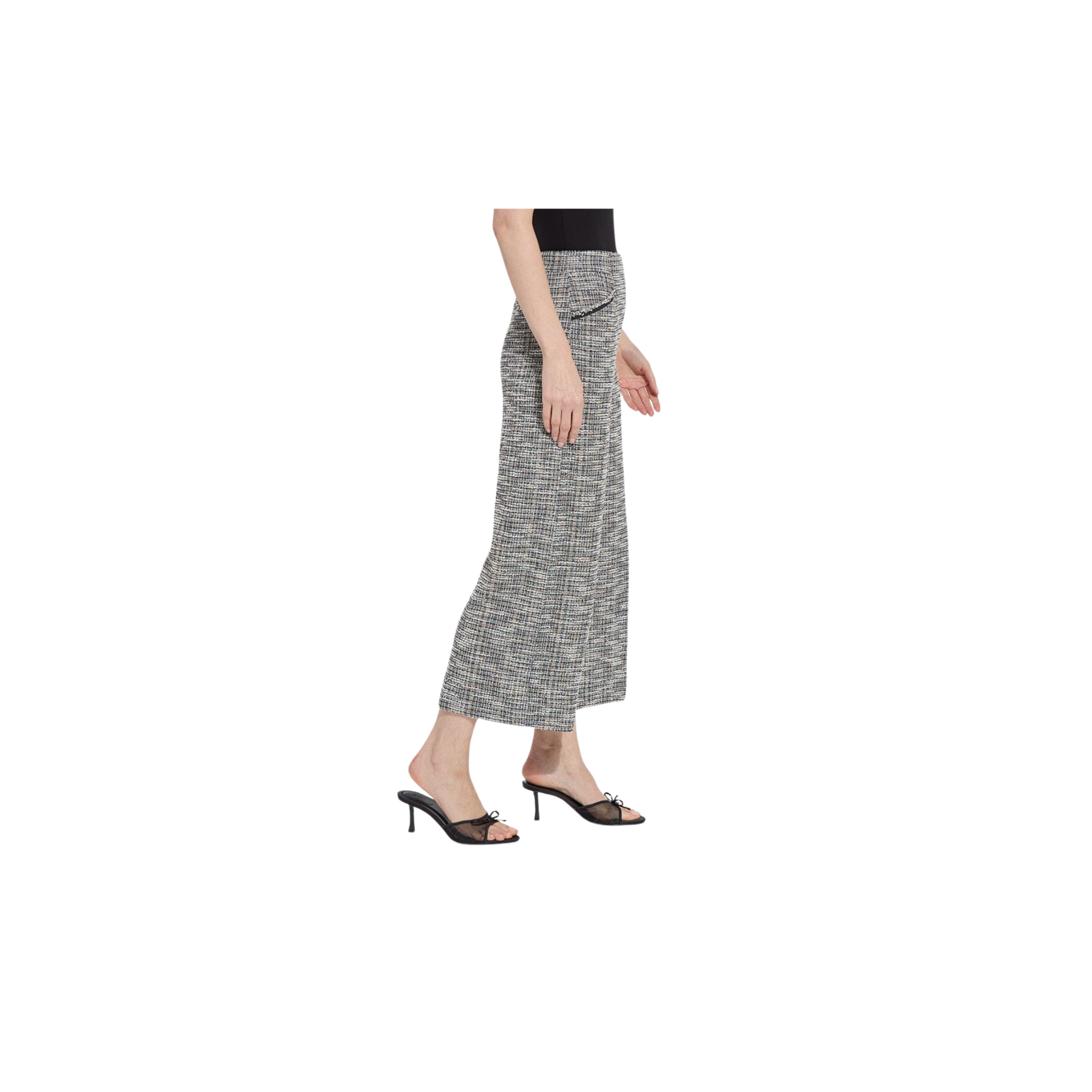 Charlotte Ankle St Tweed Palazzo Pant -Multi