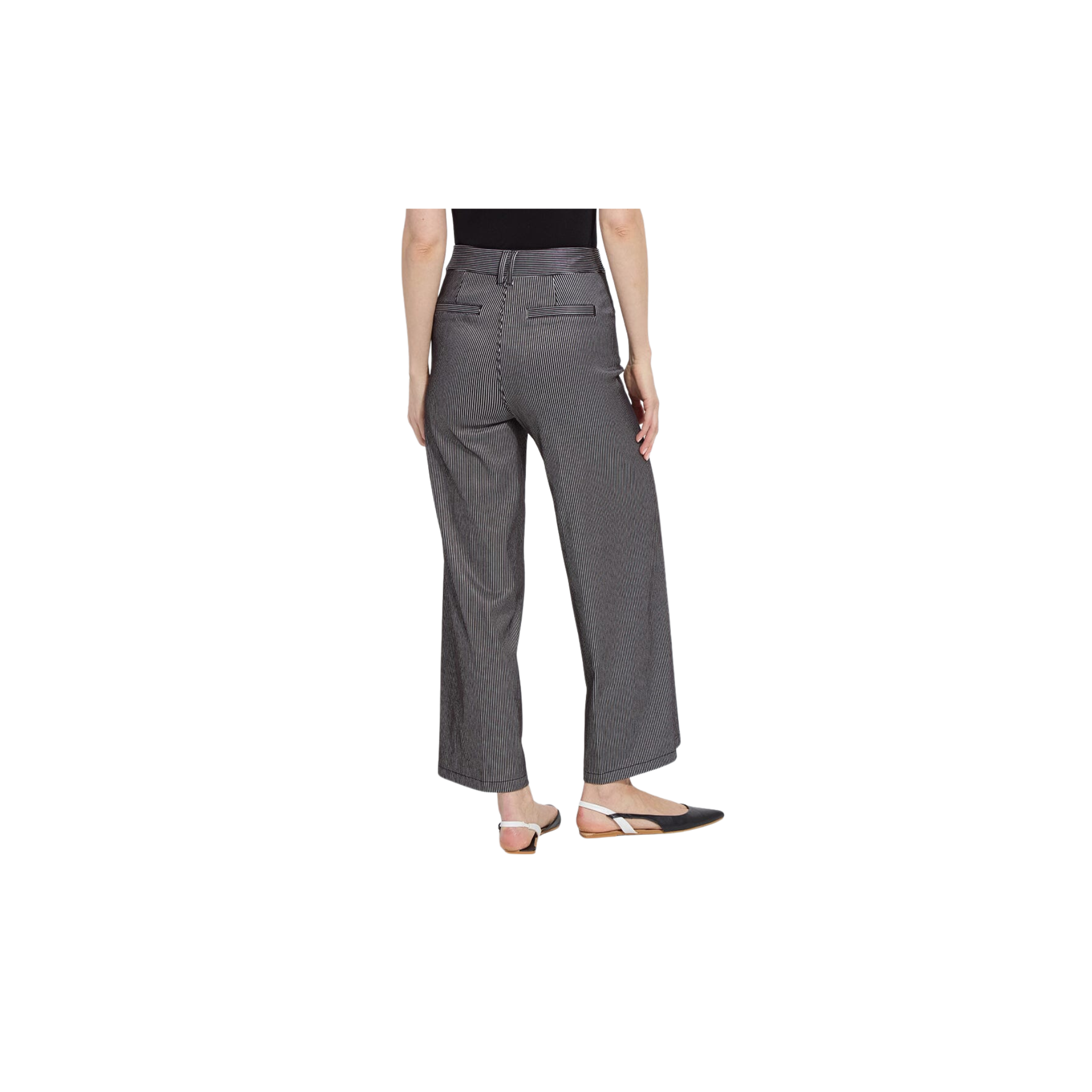 Darlene Hi Waist Wide Leg Denim -Black Sheen