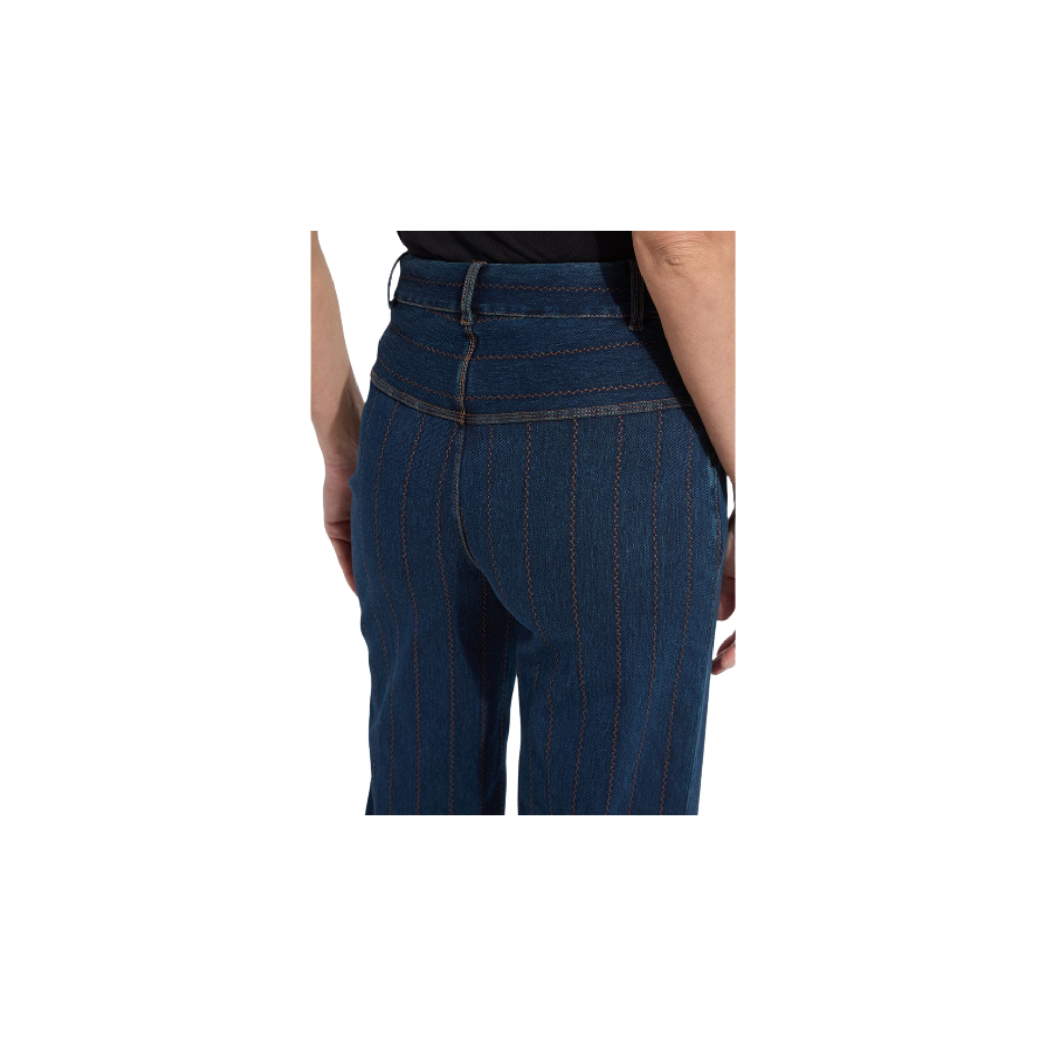 Landon Embroidered Wide Leg Denim Pant- Indigo