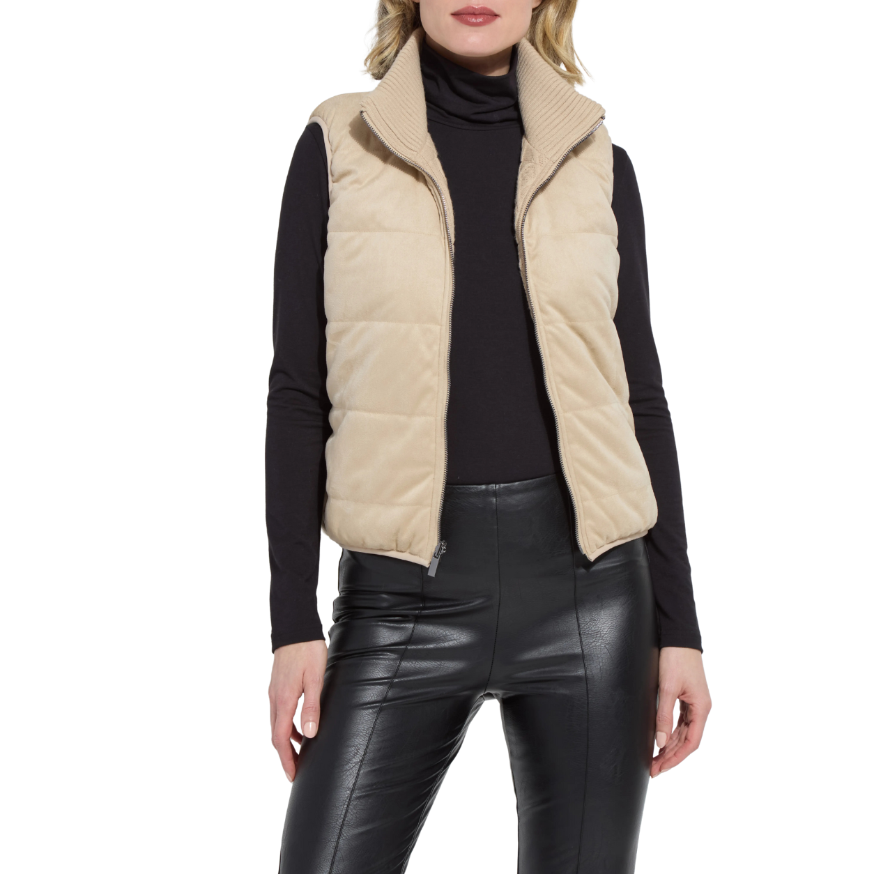 Lysse Petra Reversible Puffer Sweater Vest-Blonde Wood