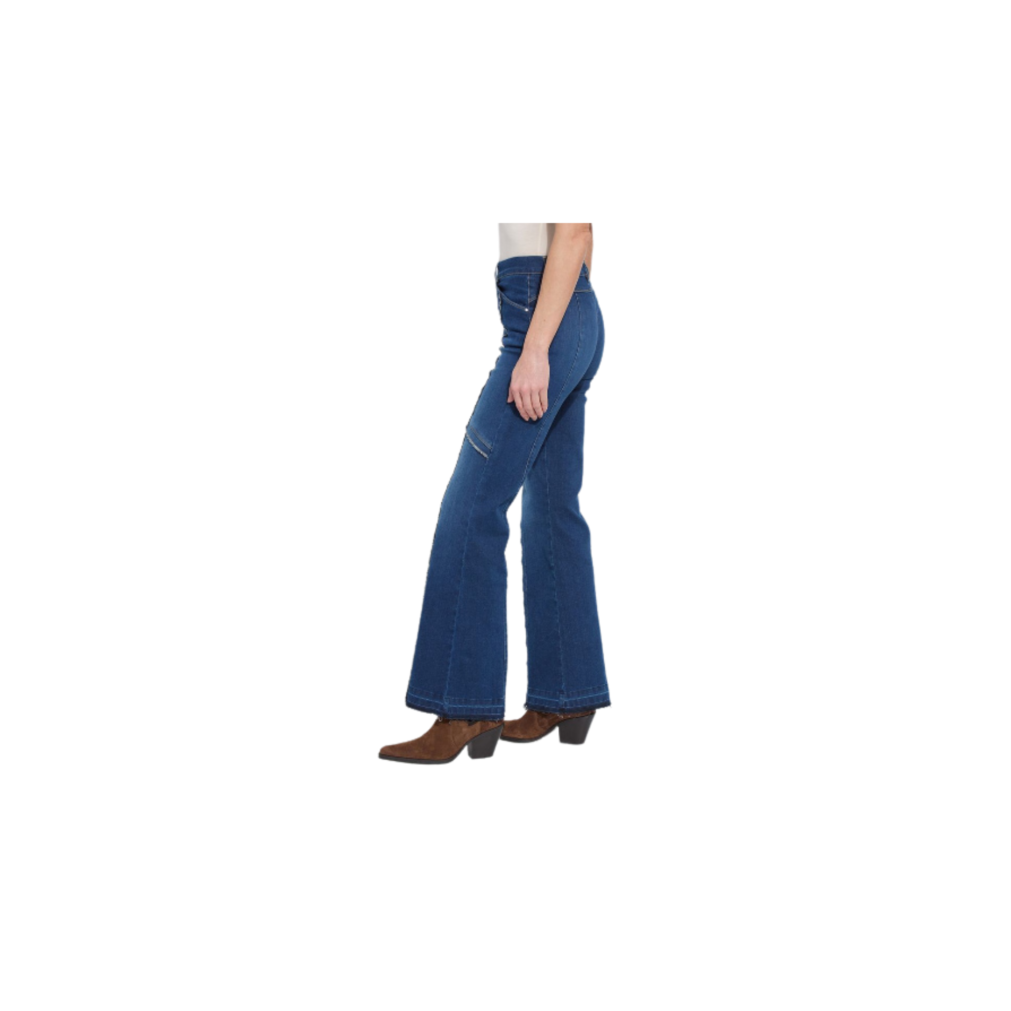 Felicity Fringe Wide Leg Denim Trouser-Light Indigo