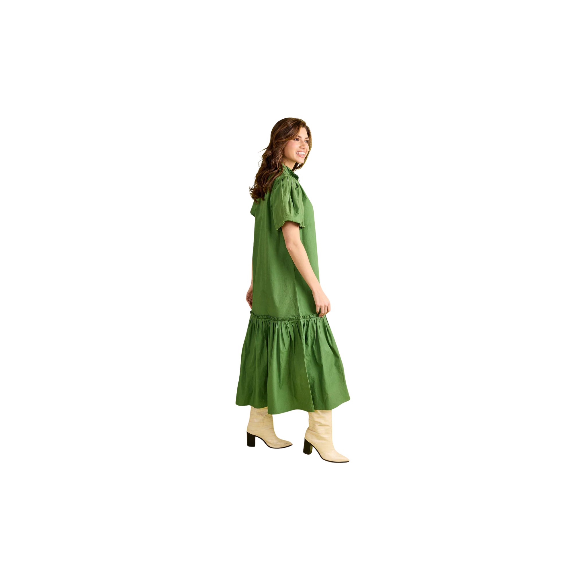 Double A Carly Dress-Boxwood