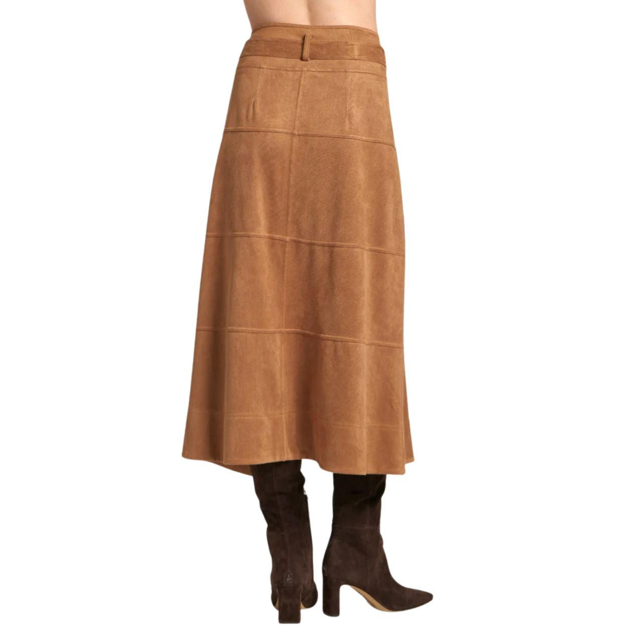 APNY Vegan Suede Skirt-Caramel
