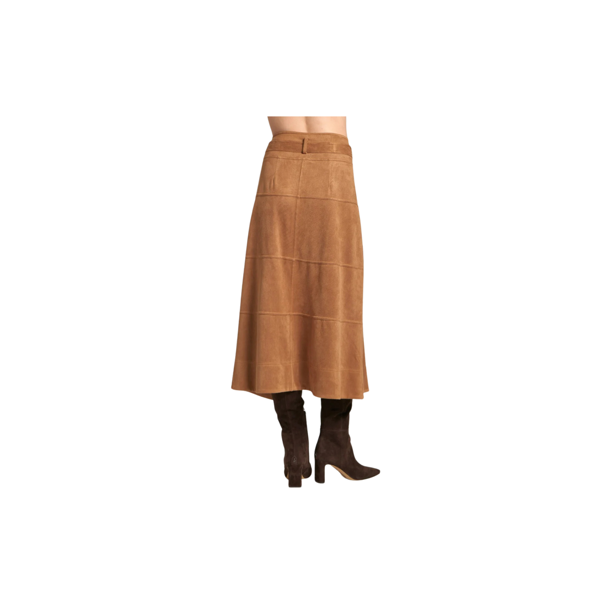 APNY Vegan Suede Skirt-Caramel