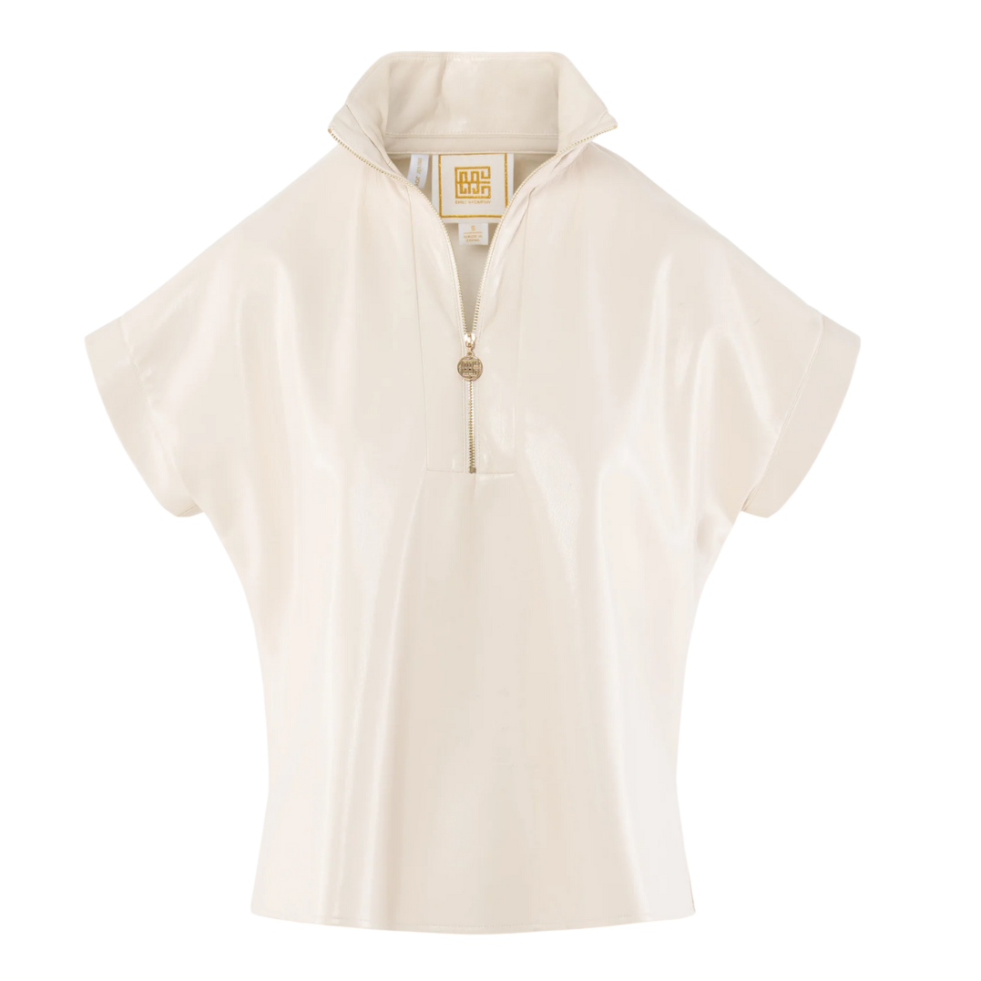 Emily McCarthy Poppy Pullover -Sandshell Vegan Leather