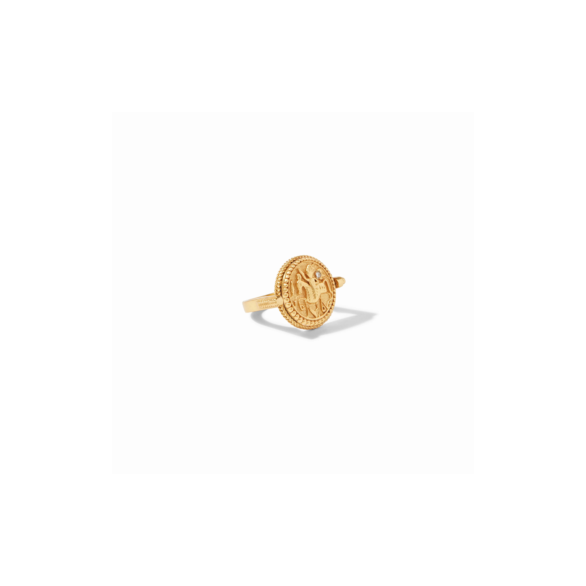 Coin Revolving Ring -Pearl/Gold (size 7)