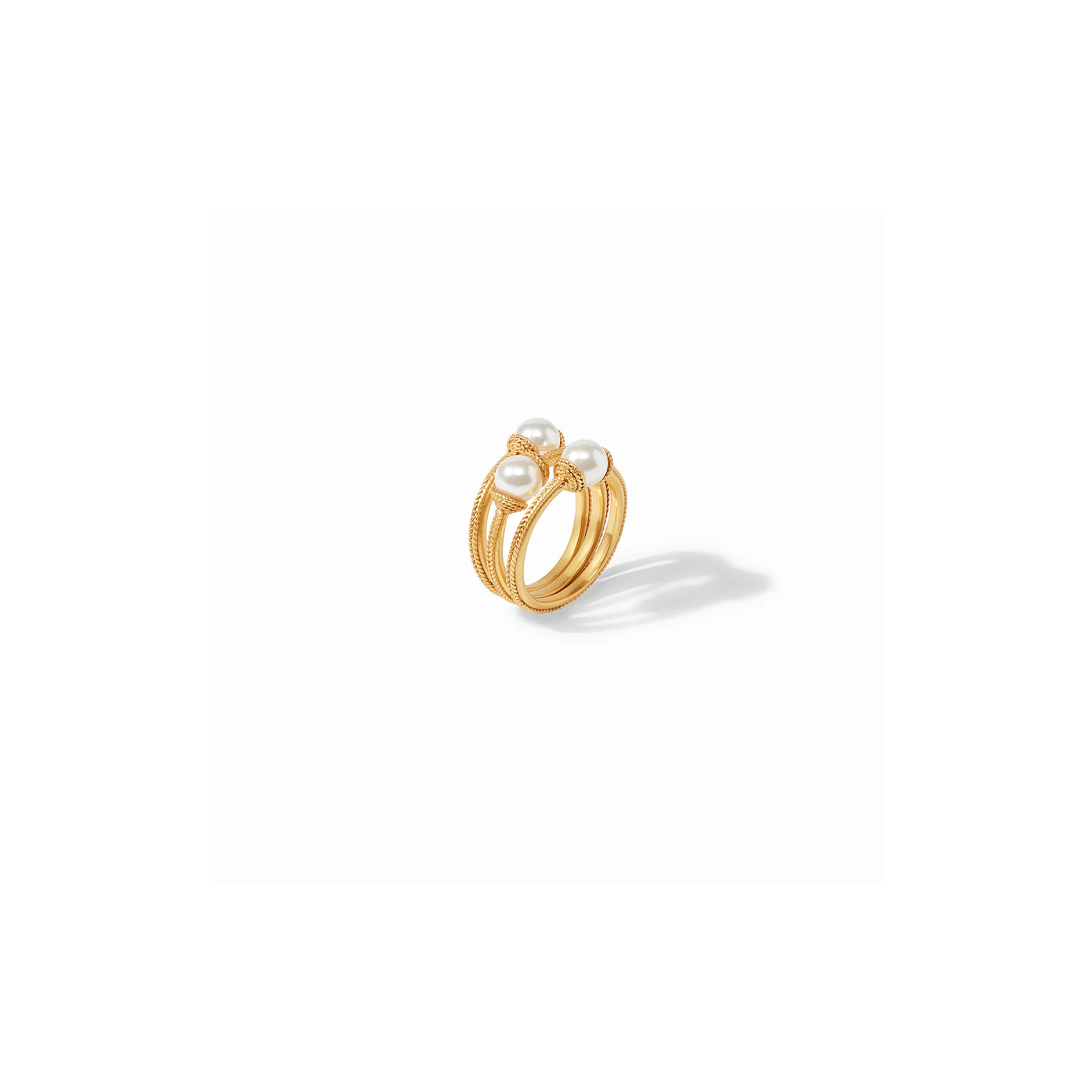 Calypso Trio Ring -Pearl/Gold (size 8)