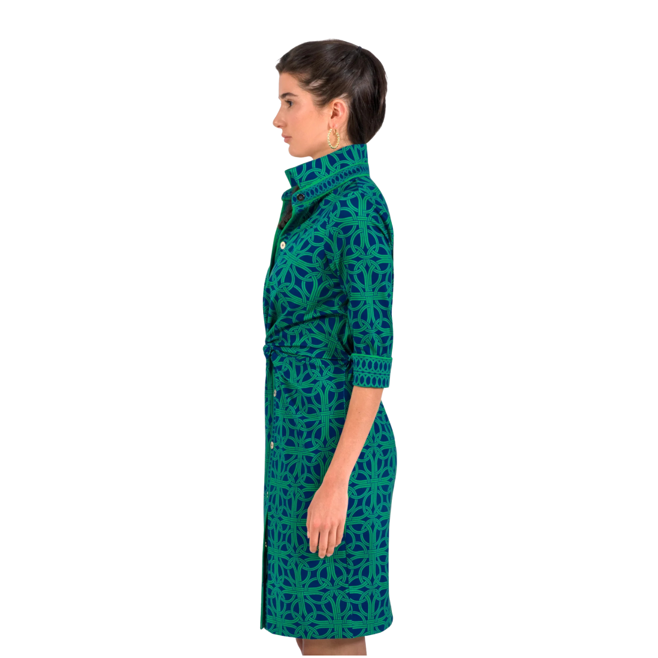 Twist & Shout Dress -Ring Toss Navy/Kelly