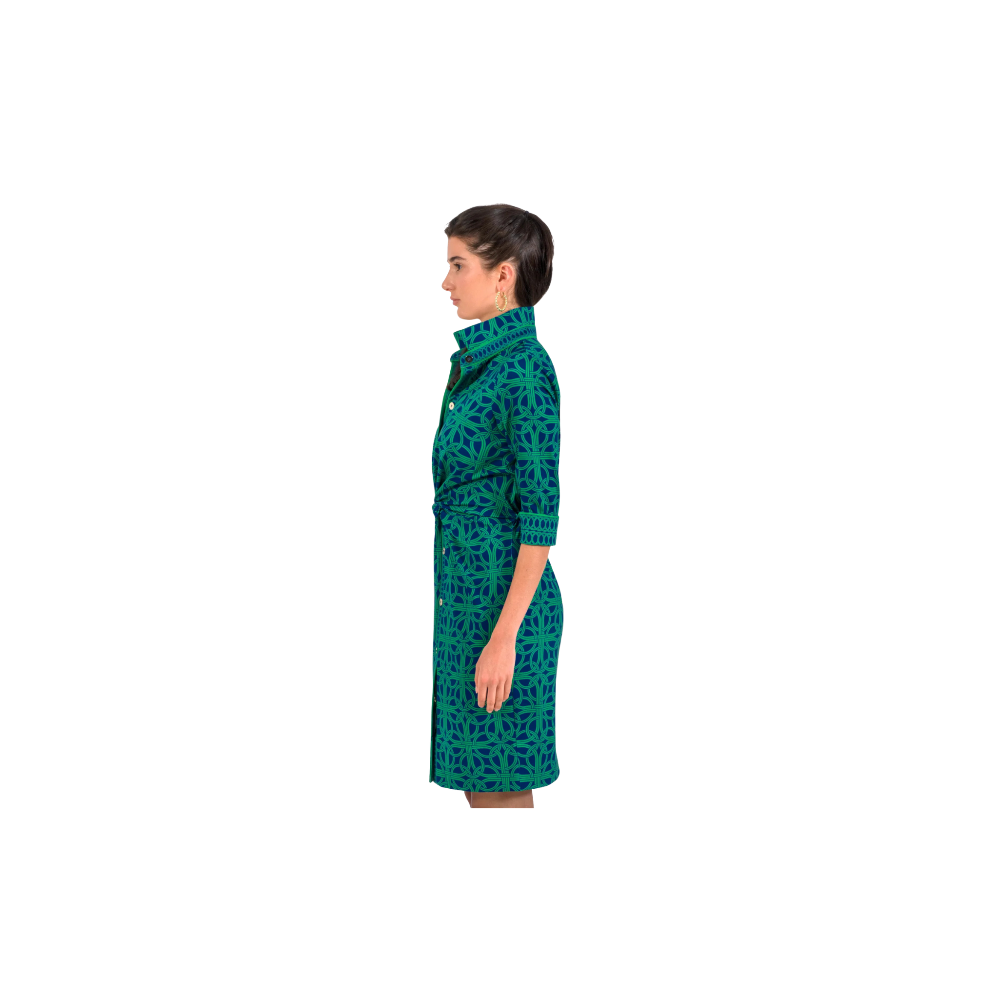 Twist & Shout Dress -Ring Toss Navy/Kelly