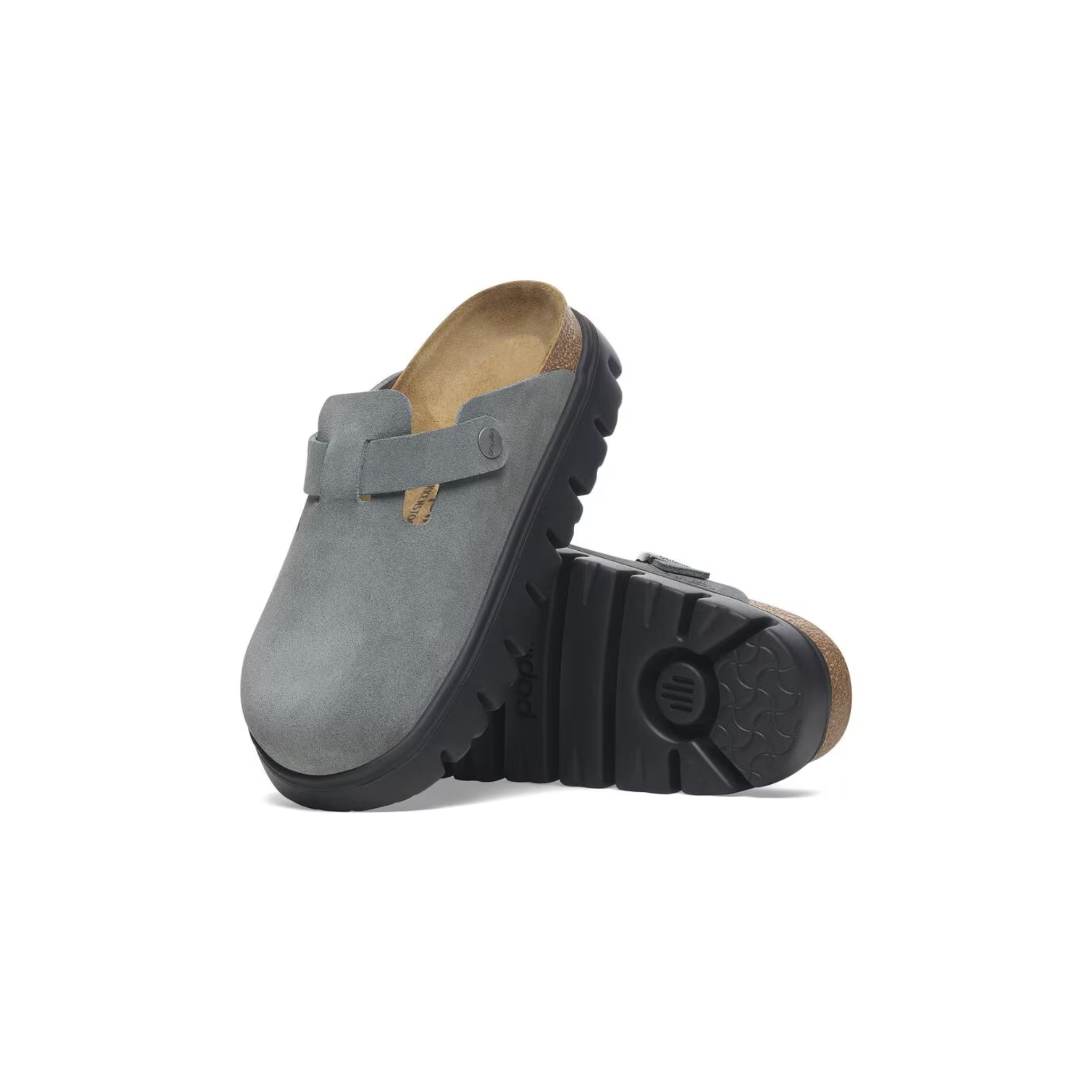 Boston Chunky -Suede Leather Basalt Gray/Black