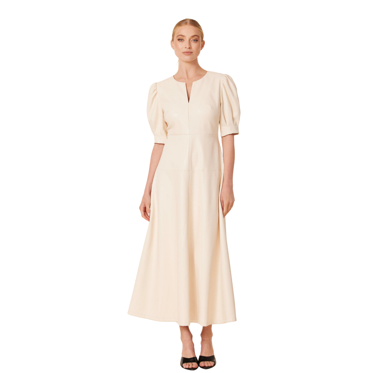 Dolce Cabo Faux Leather Maxi Dress -Creme