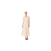 Faux Leather Maxi Dress -Creme