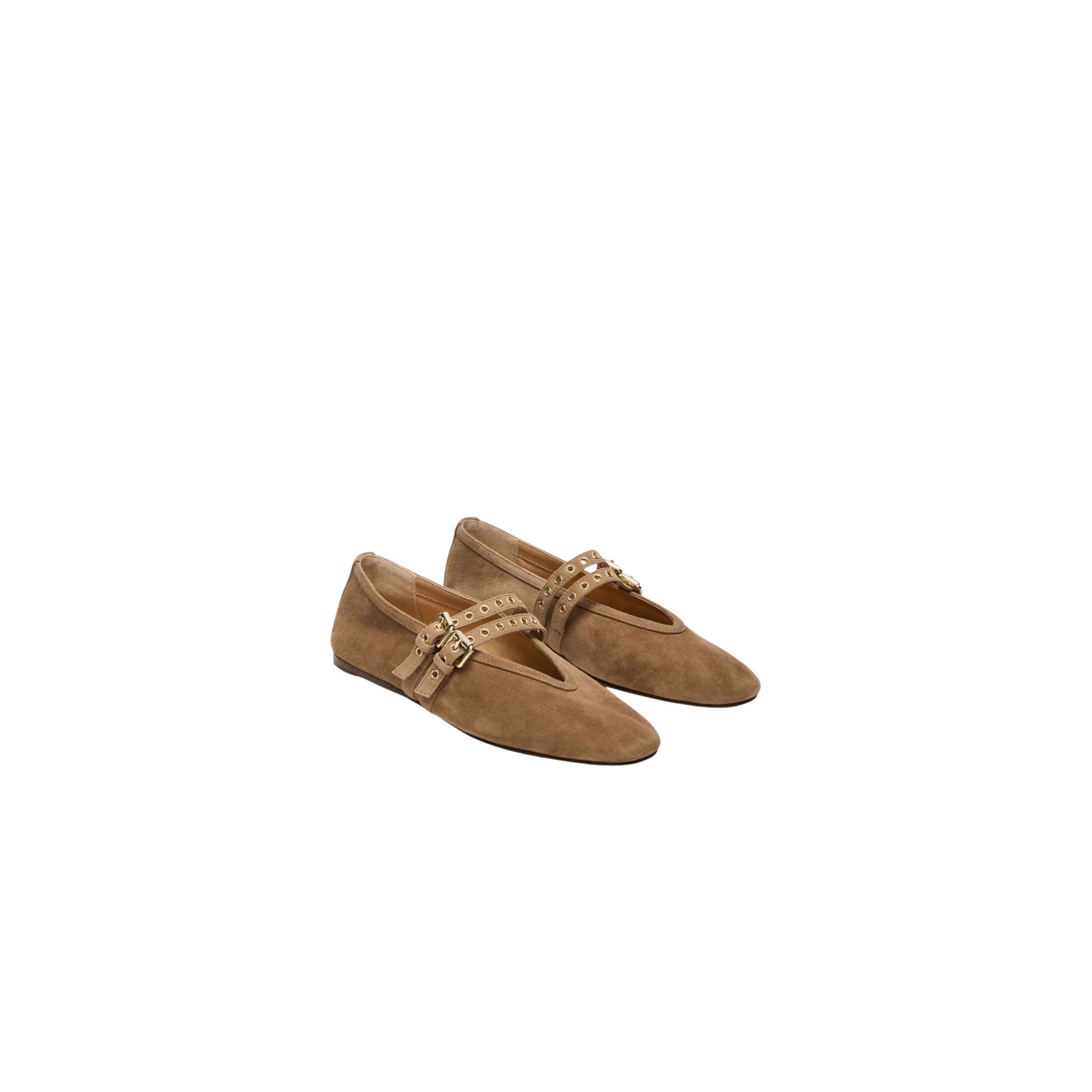 Lydia Mary Jane Ballet Flat -Taupe Suede