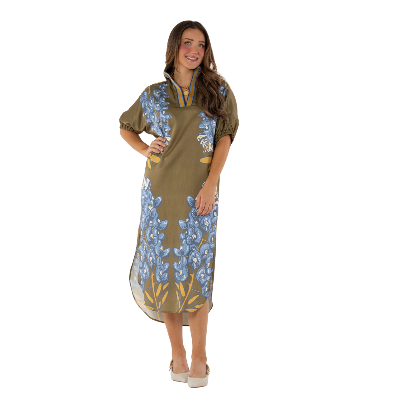 Emily McCarthy Poppy Caftan -Bluebonnet