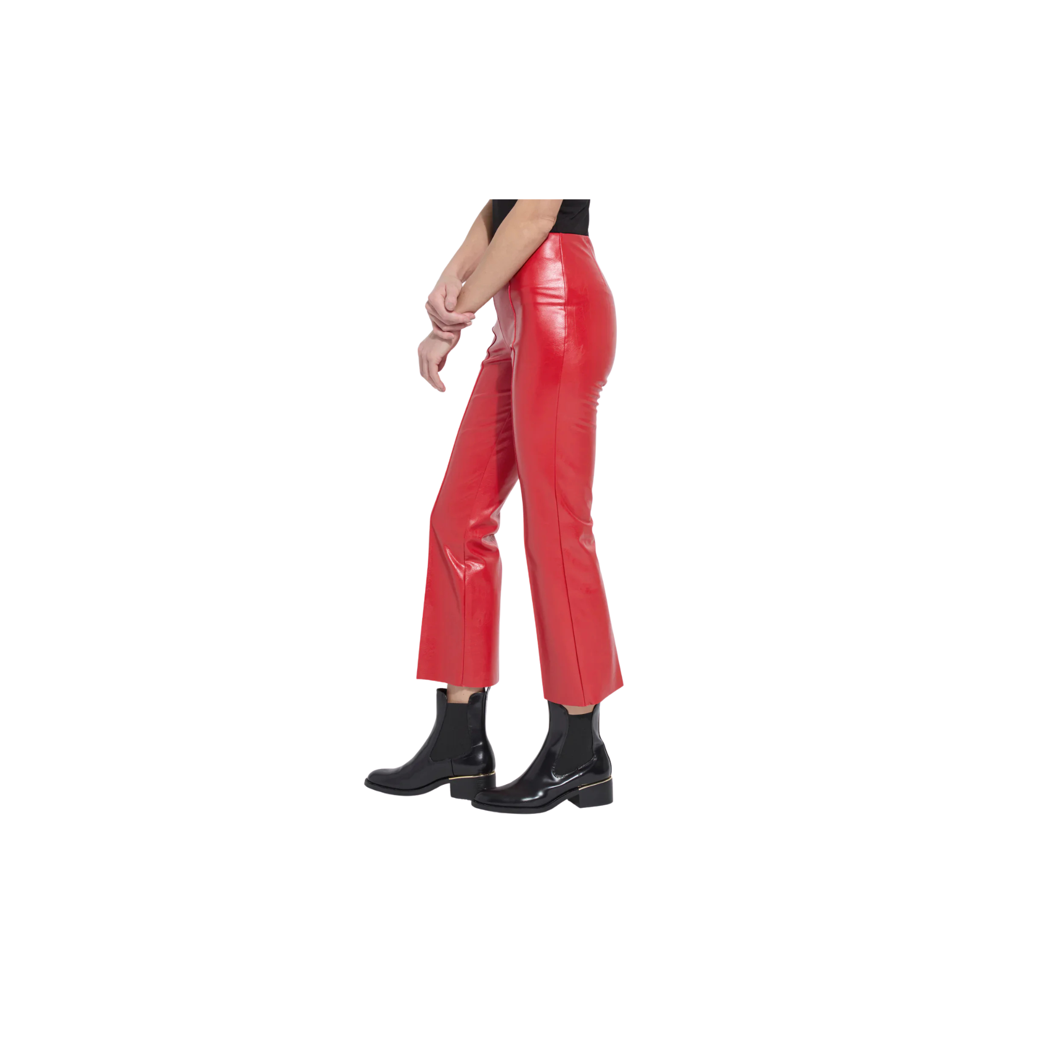 Ankle Elysse Vegan Leather Pant -Extra Ordinary Red