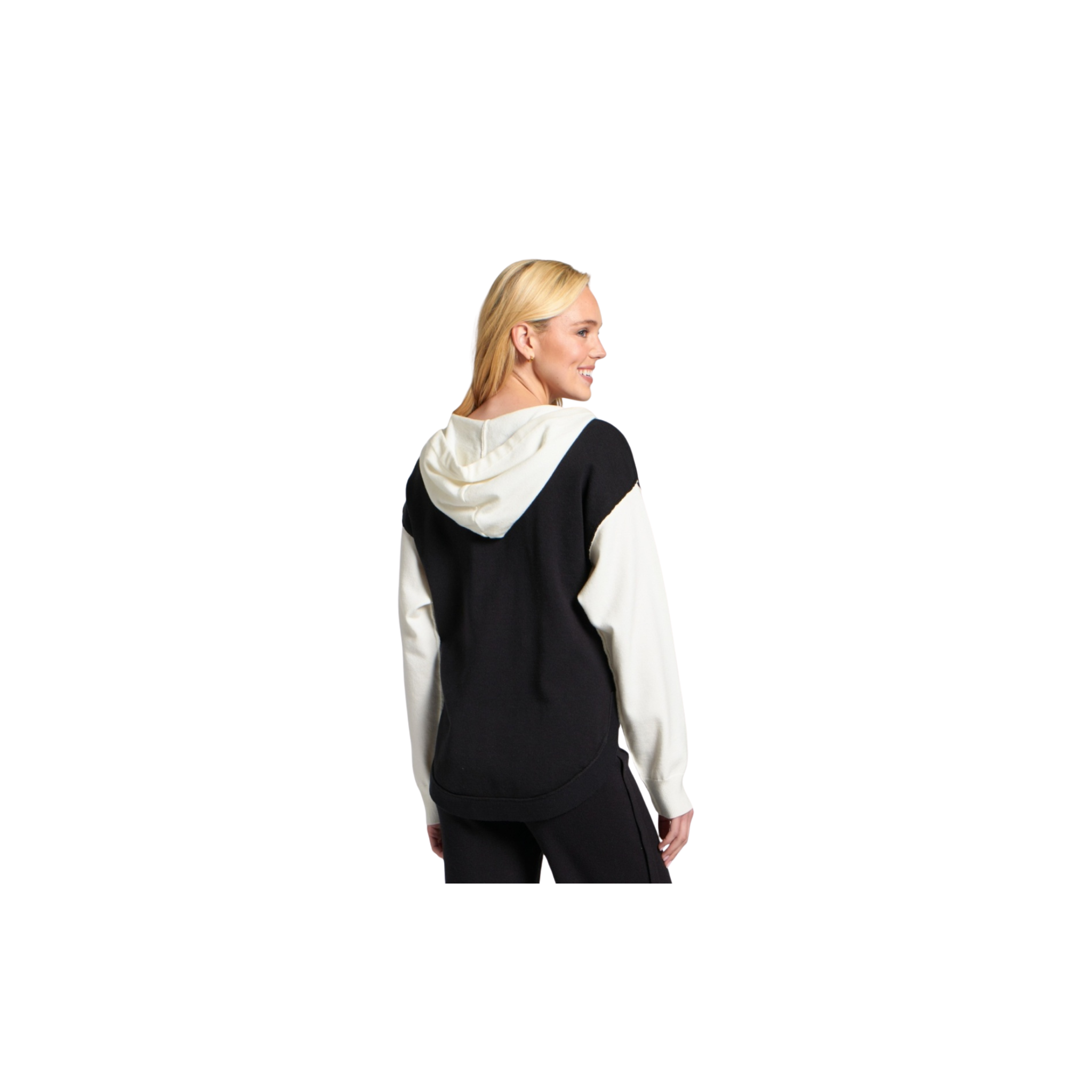 APNY Color Block Hooded Sweatshirt -Black/White
