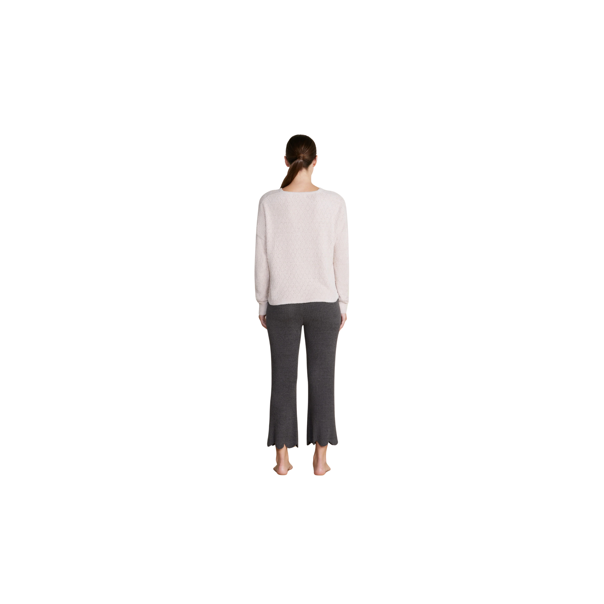 Barefoot Dreams CozyChic Lite® Diamond Pointelle Pullover -Chai