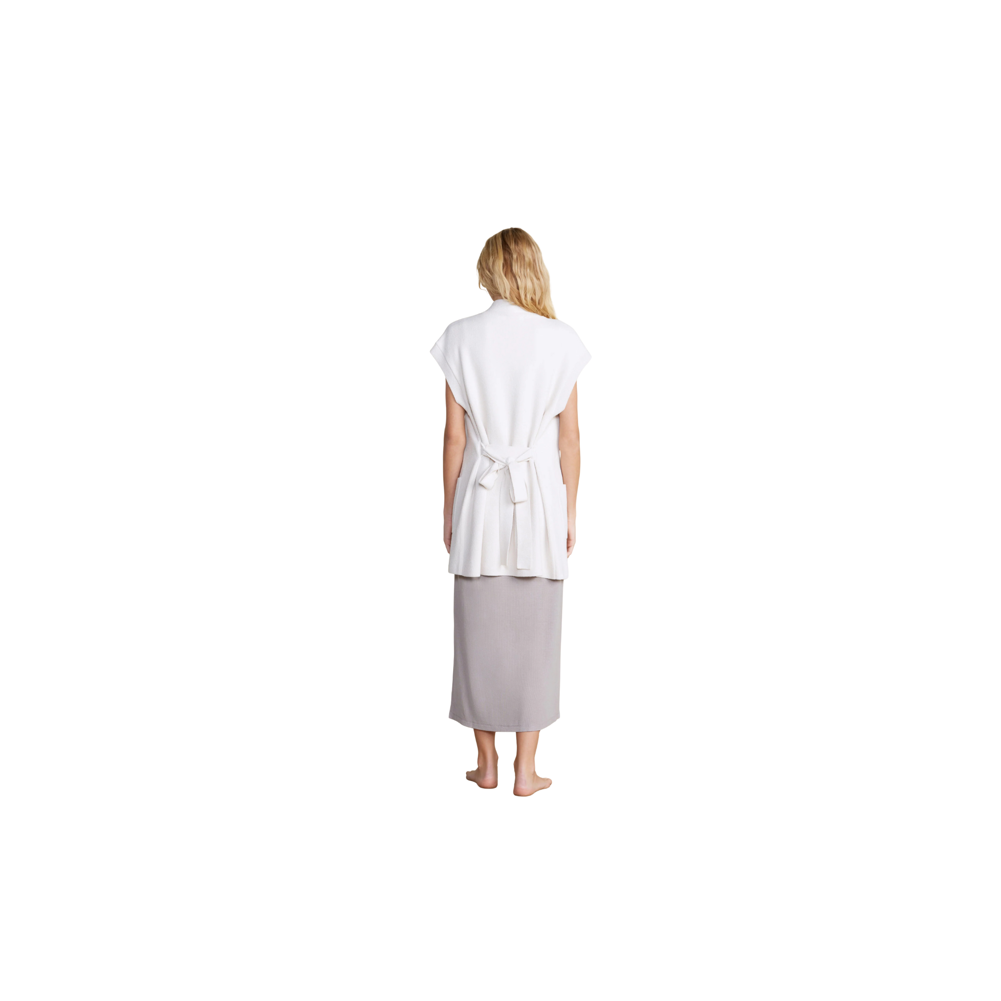 Barefoot Dreams CozyChic Ultra Lite® Waist Tie Vest -Sand Dune