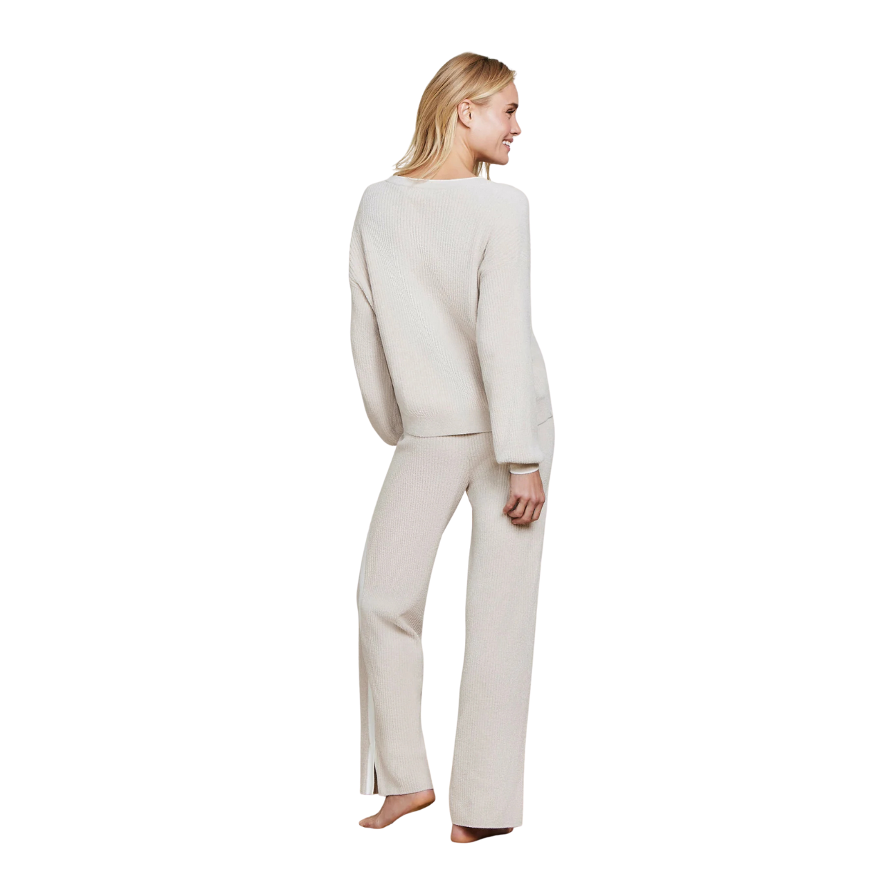 Barefoot Dreams CozyChic Ultra Lite Ribbed Button Cardigan -Stone/Pearl