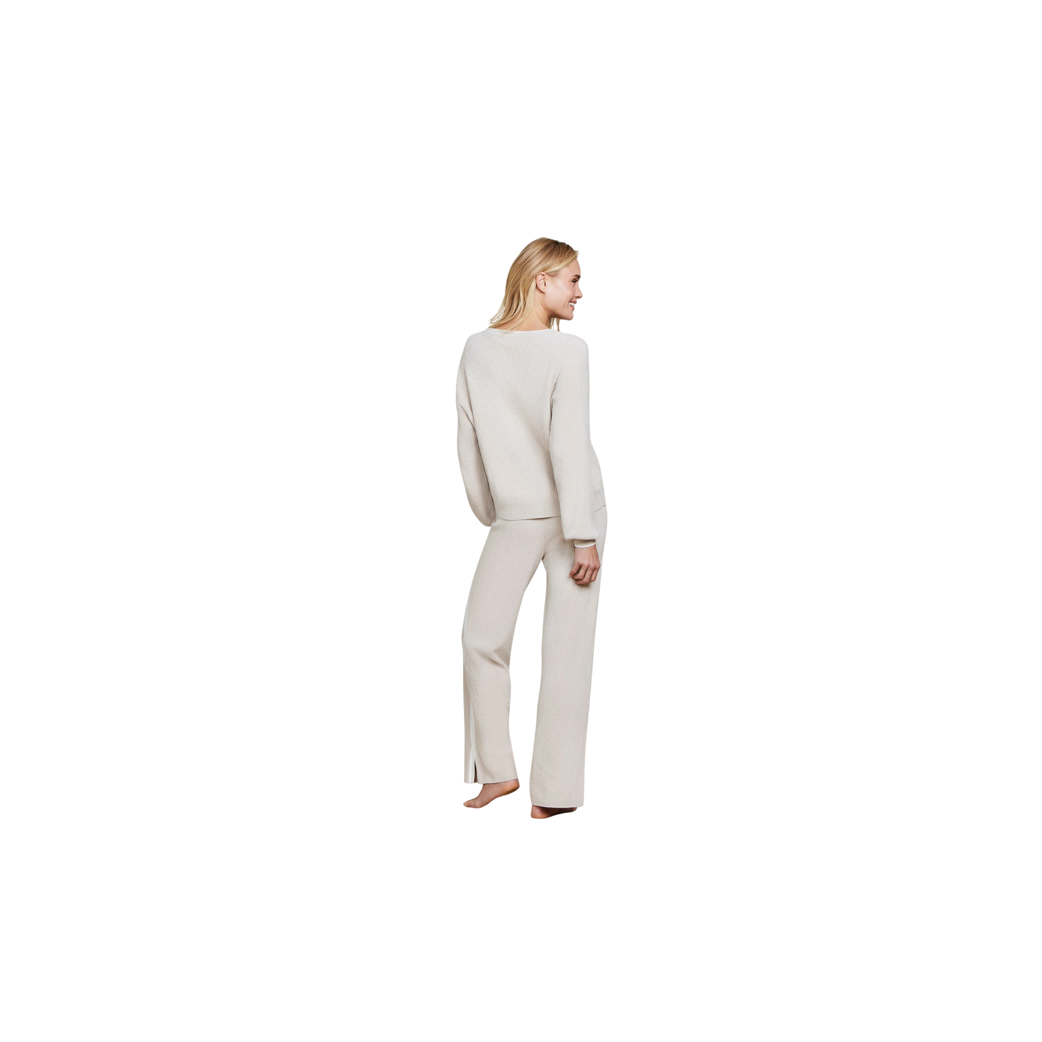 Barefoot Dreams CozyChic Ultra Lite Ribbed Button Cardigan -Stone/Pearl