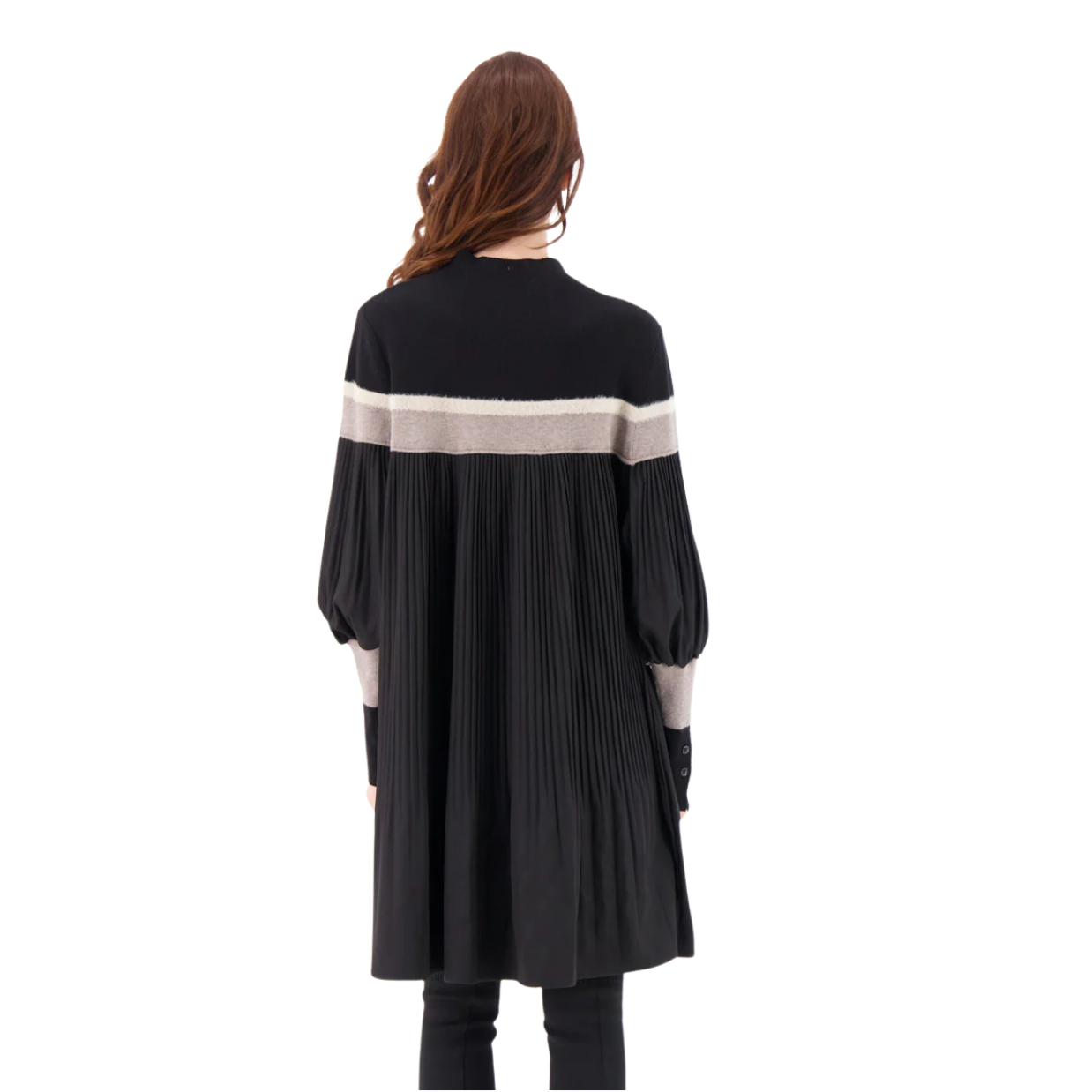 Gabby Isabella Pleated Tunic Dress -Black