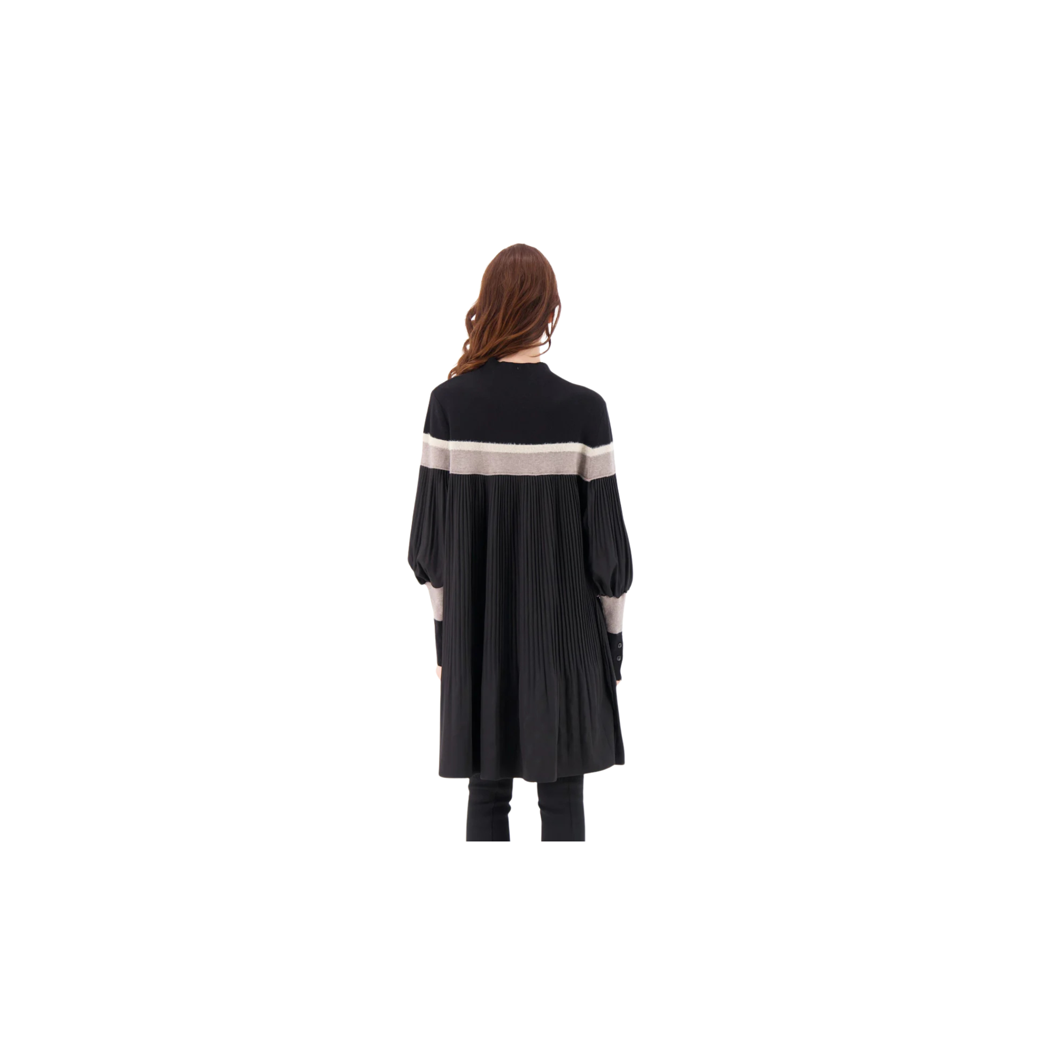 Gabby Isabella Pleated Tunic Dress -Black