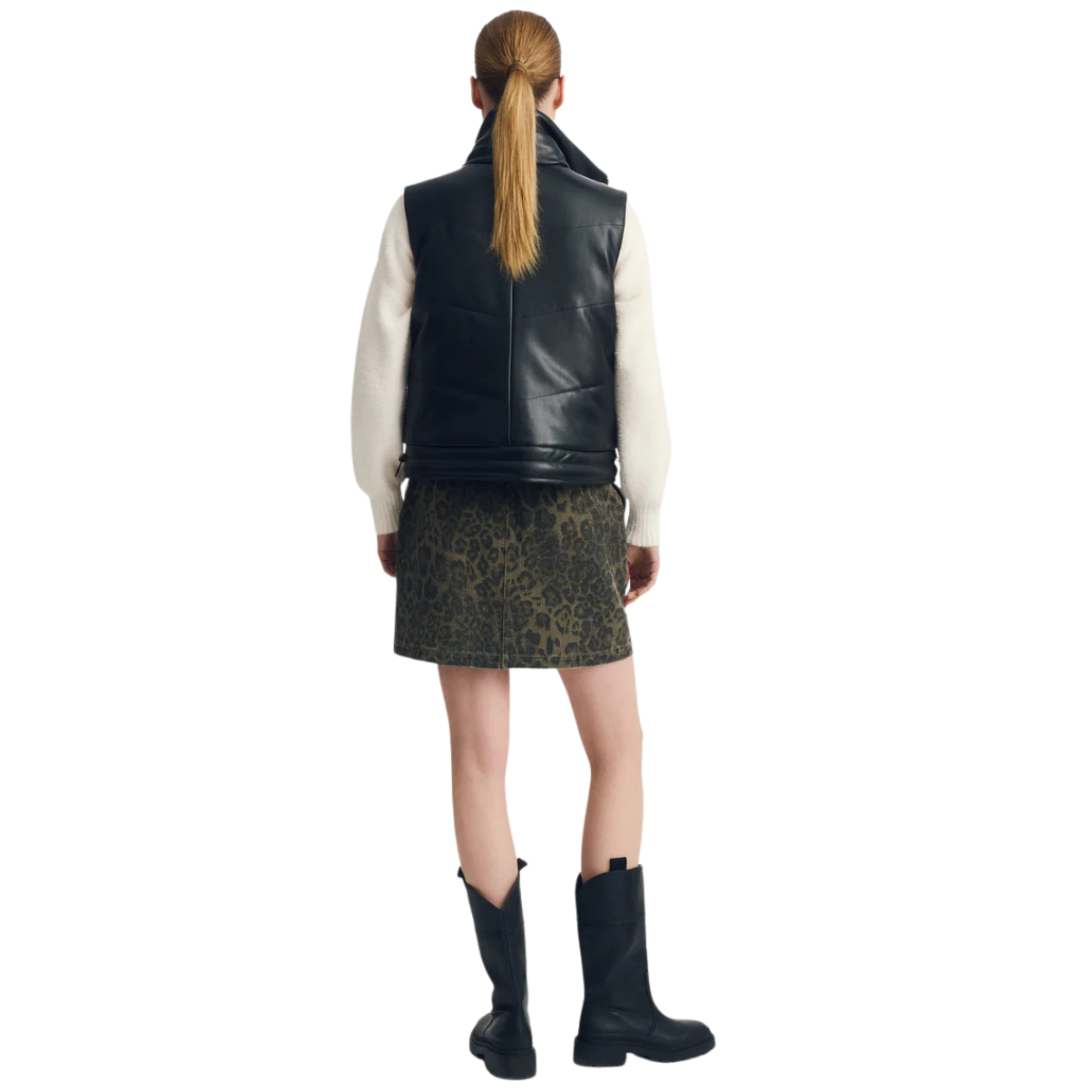 Melissa Nepton Nox Vest -Black/Sherpa Reversible