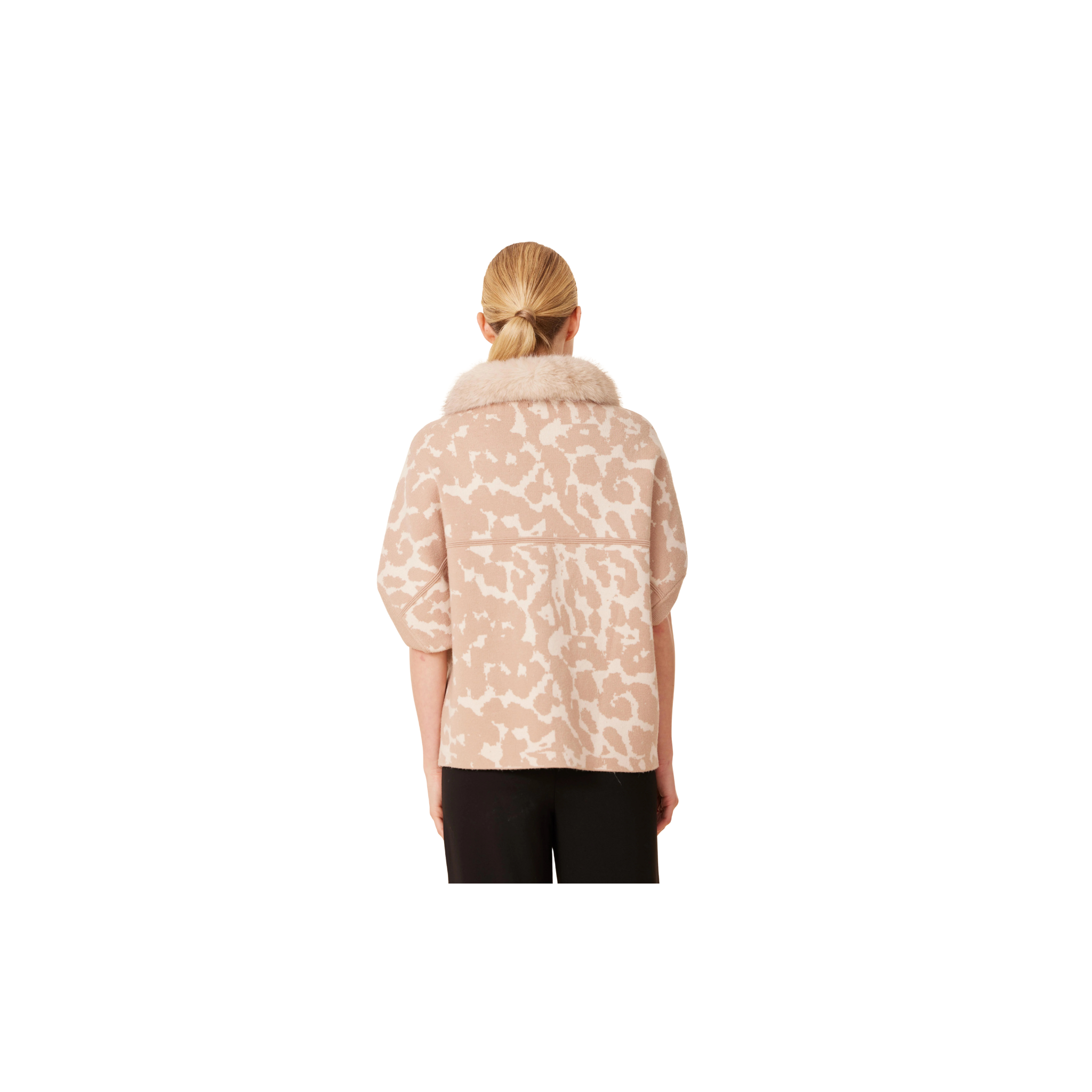 Dolce Cabo Animal Print Faux Fur Trimmed Cocoon Cardigan -Cheetah