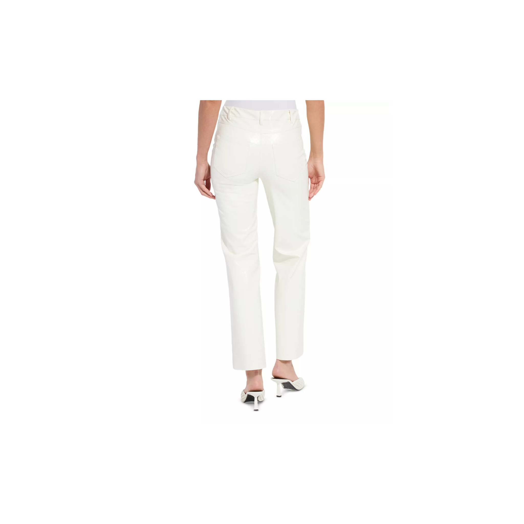 Amara Straight Flare Pant -Snow White Wicker Texture