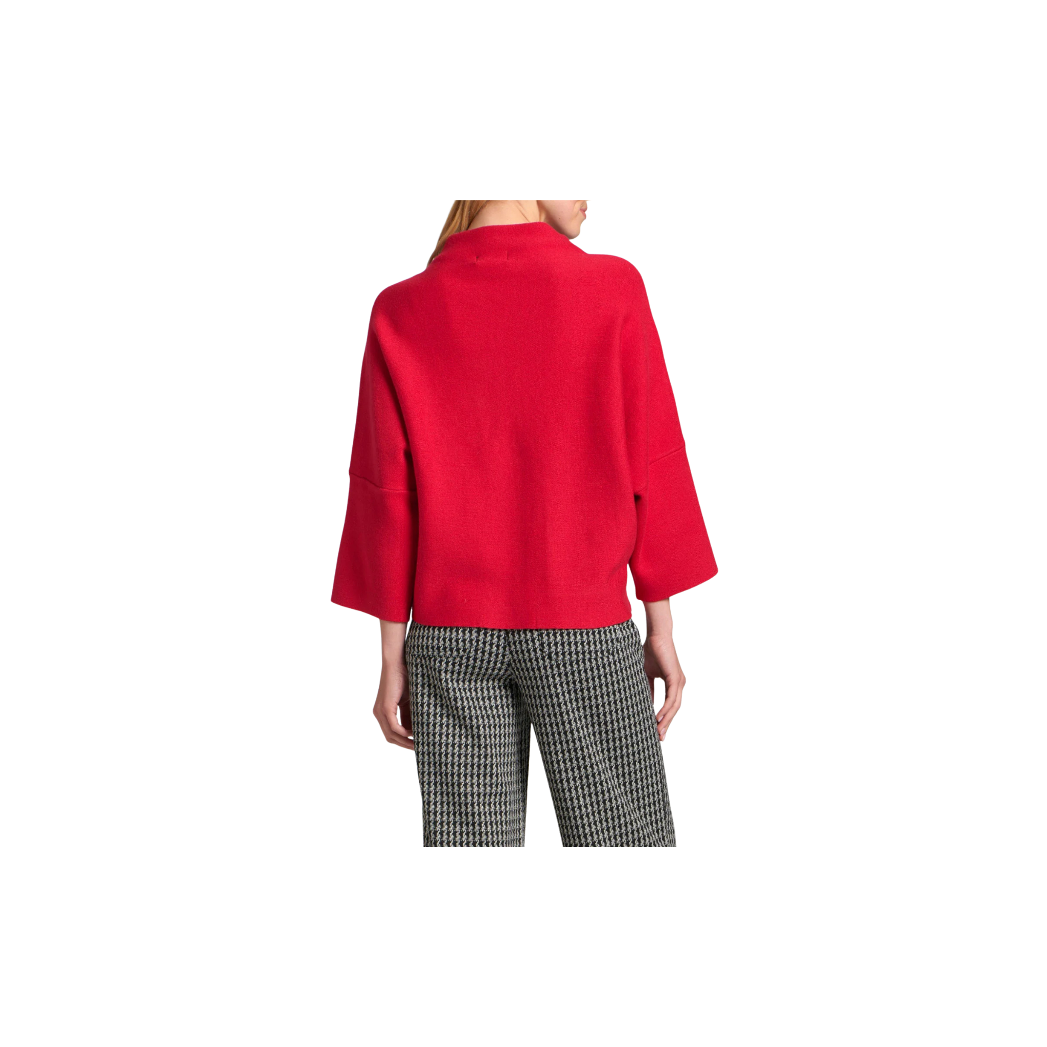 APNY Funnel Neck Sweater with Patch Pocket -Red