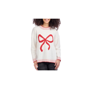 Wilder Bow Sweater -White/Red Bow