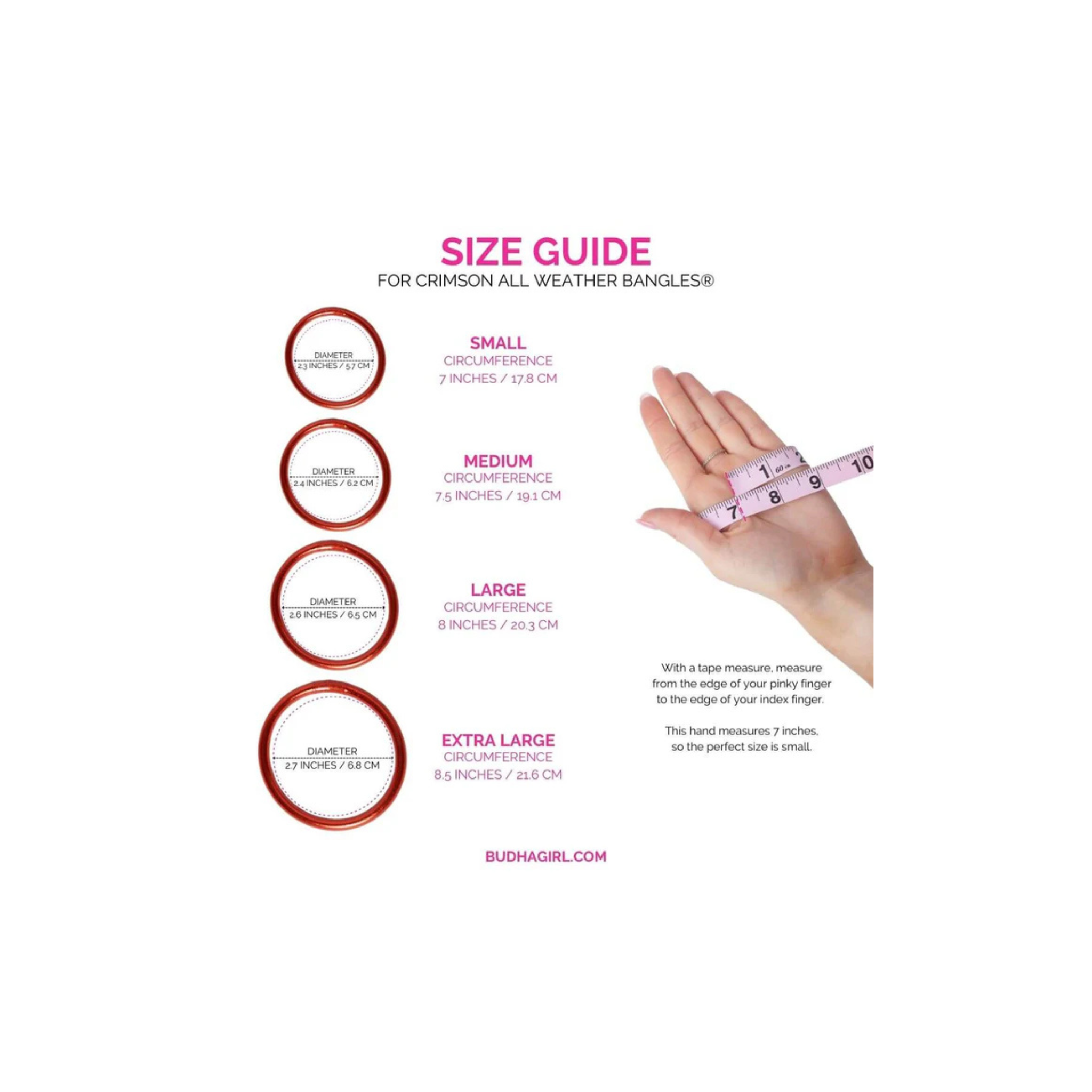 BuDhaGirl Crimson All Weather Bangle Serenity Prayer (Set of 3) -Small