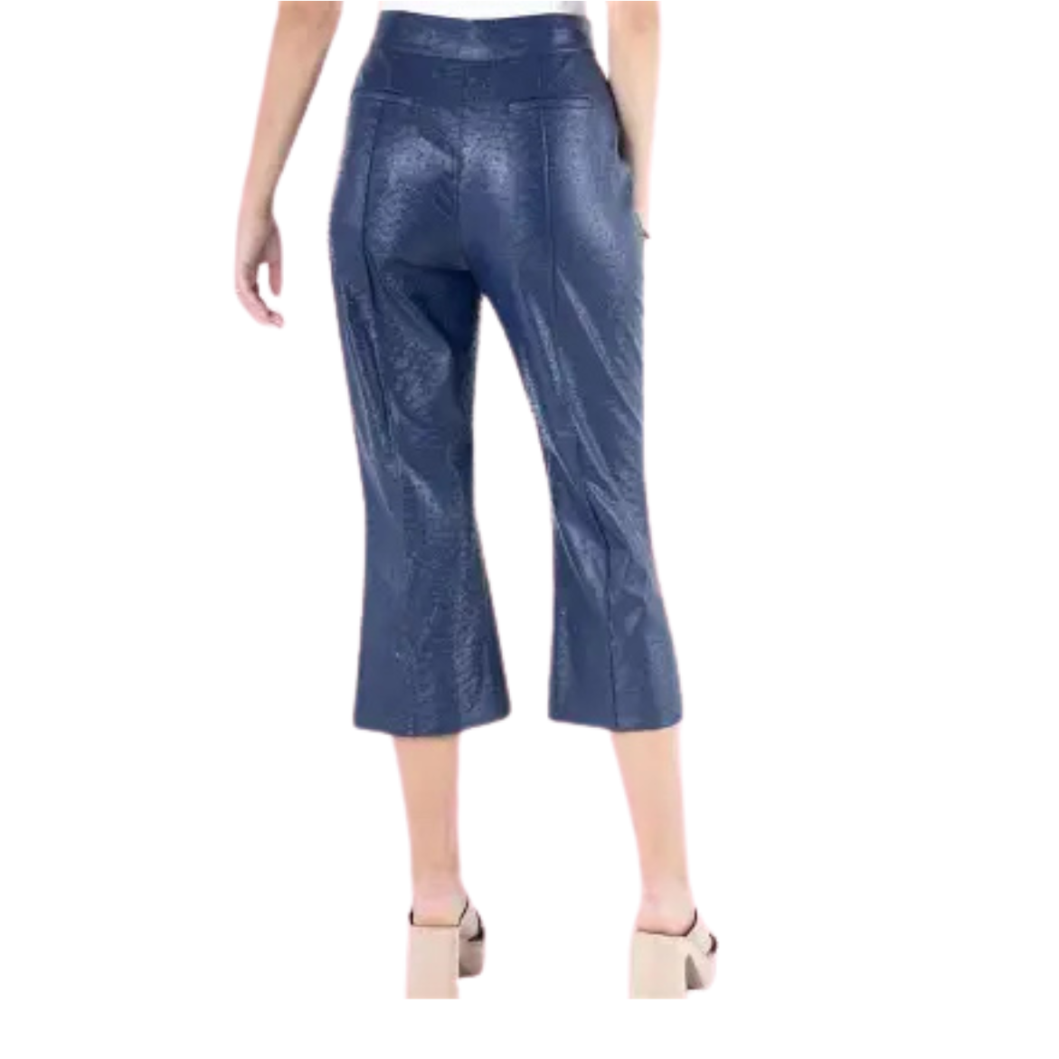 Emily McCarthy Saylor Pant -Navy Vegan Ostrich Leather