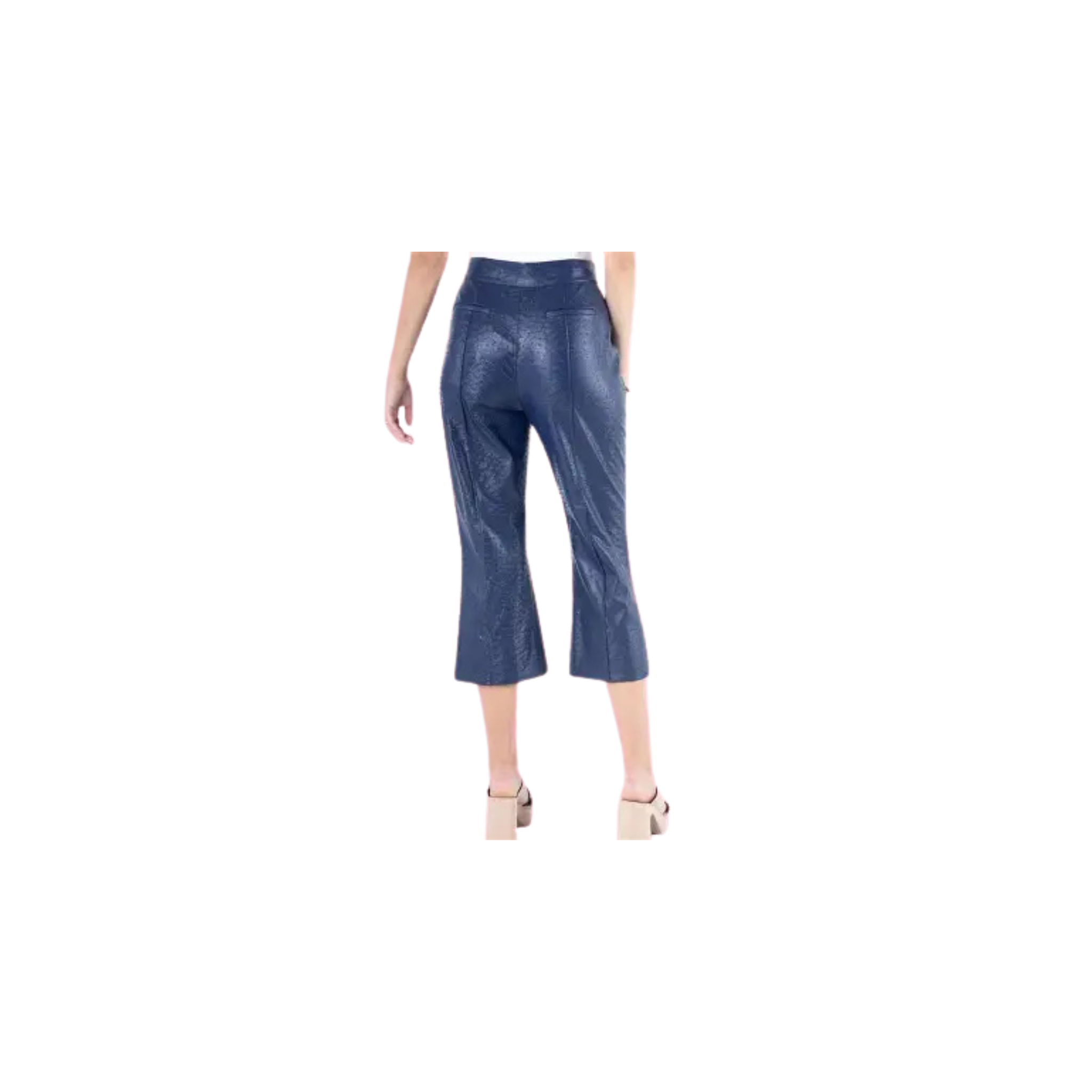 Emily McCarthy Saylor Pant -Navy Vegan Ostrich Leather