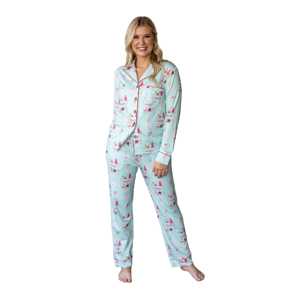 Moon Ryder Prosecco Christmas Holiday Pants Lounge Set