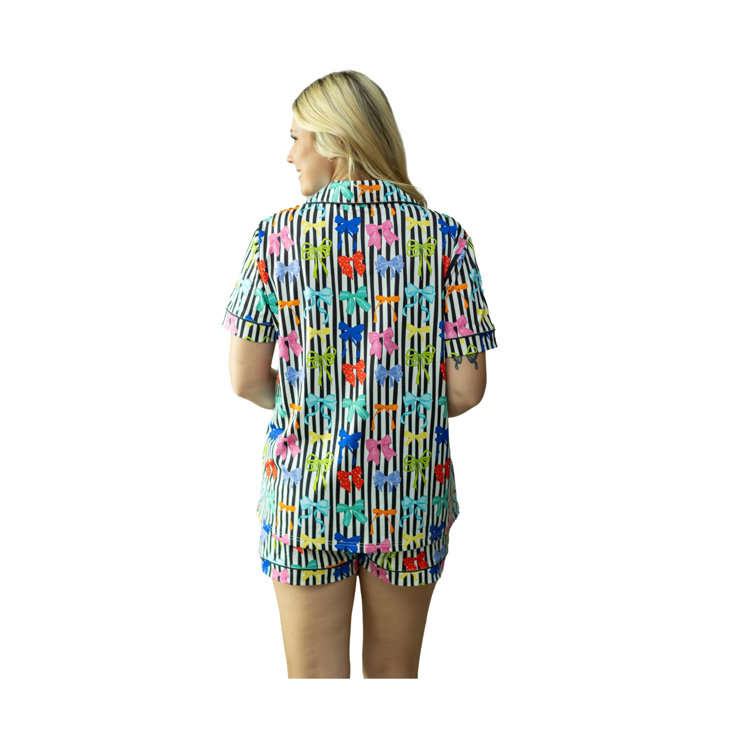 Moon Ryder Stripe Bow Shorts Lounge Set