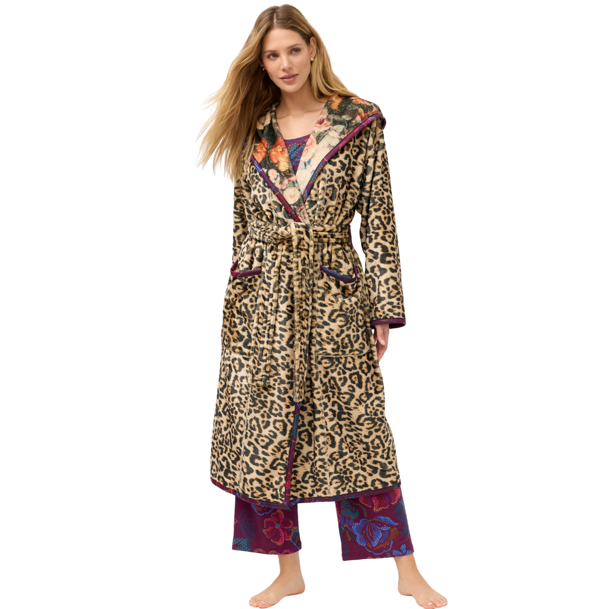 Johnny Was Aditi Reversible Robe -Bellina Leopard
