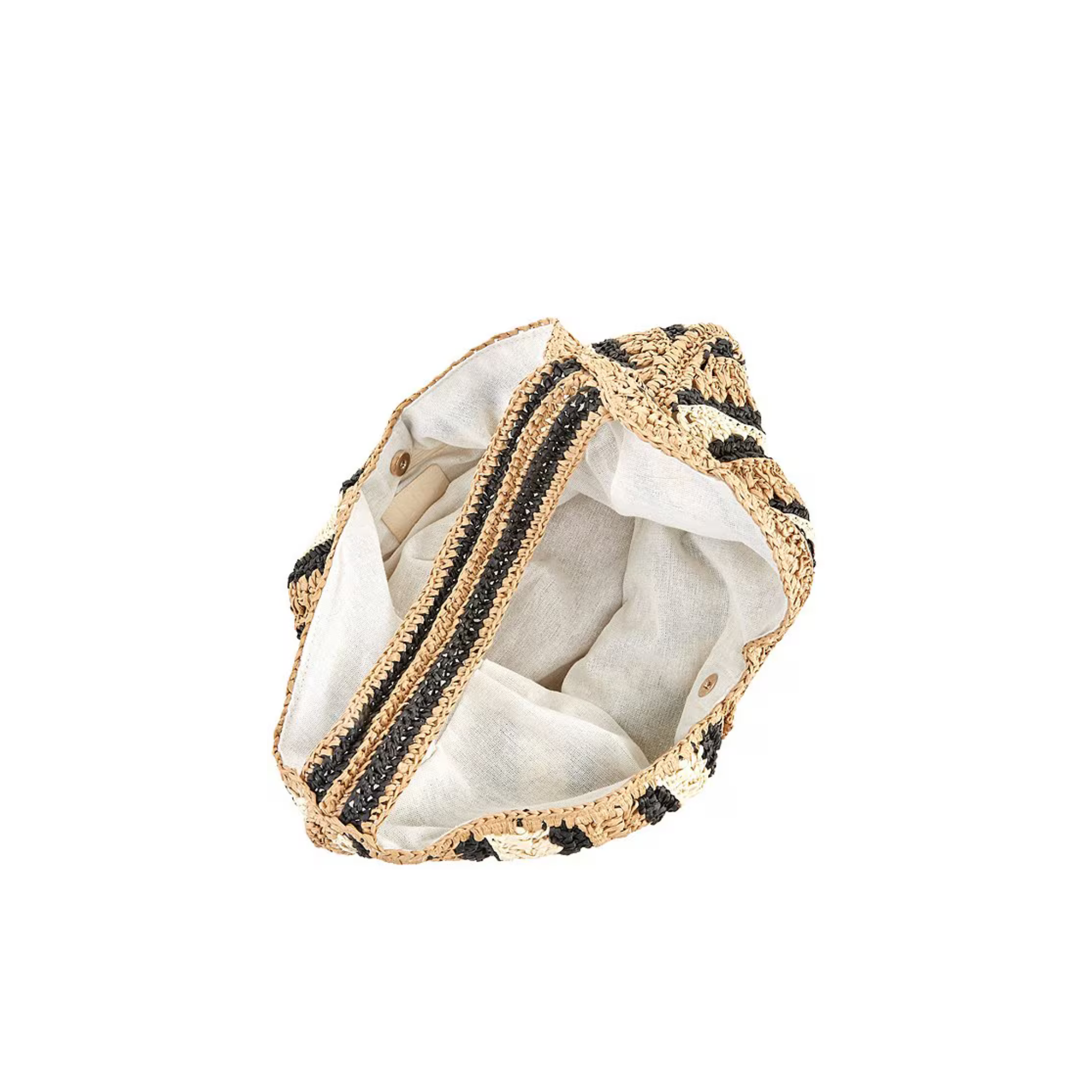 BTB Los Angeles Harper Woven Straw Hobo Bag -Natural Multi