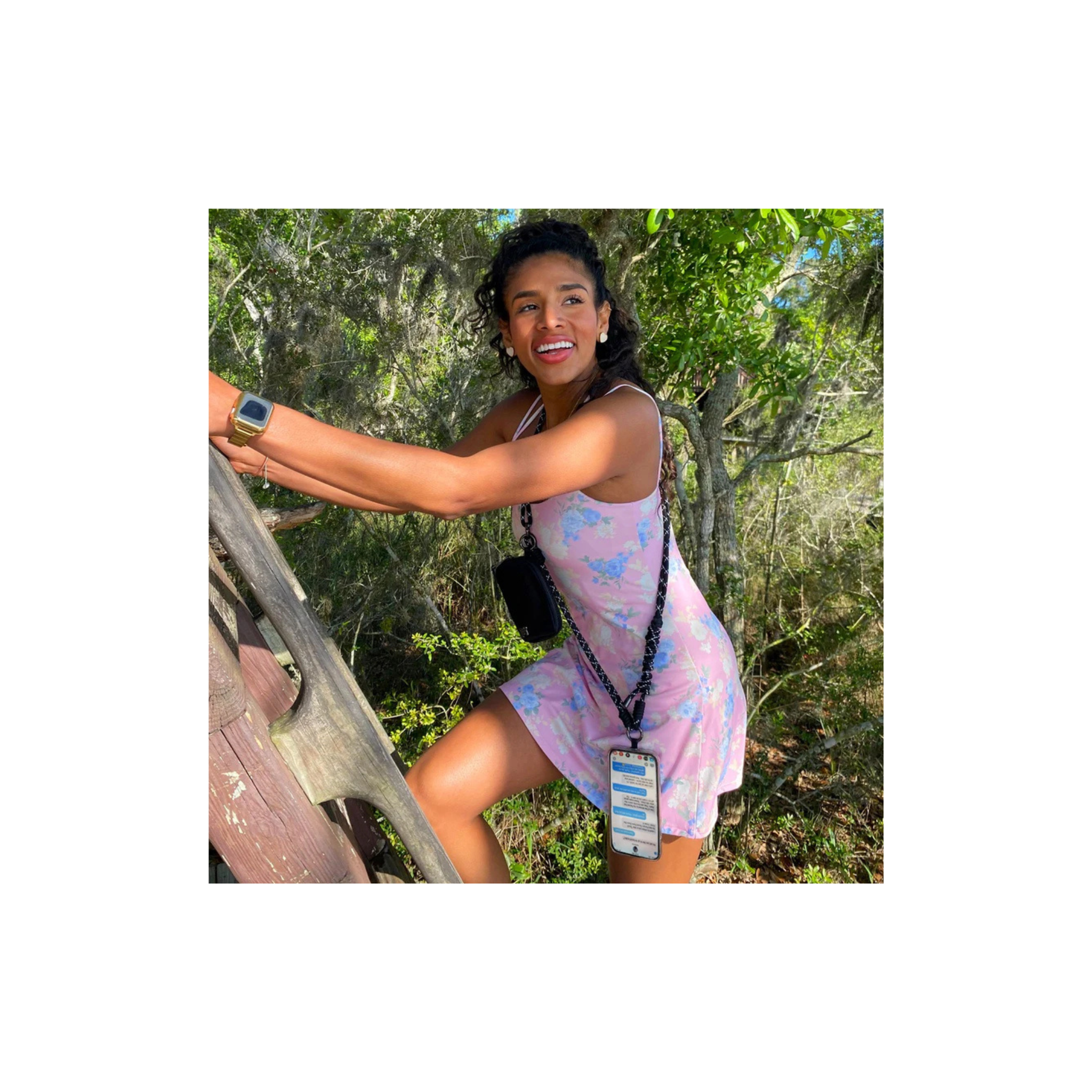 Save the Girls: Active Crossbody w/ RFID Pouch Single Rope -Black