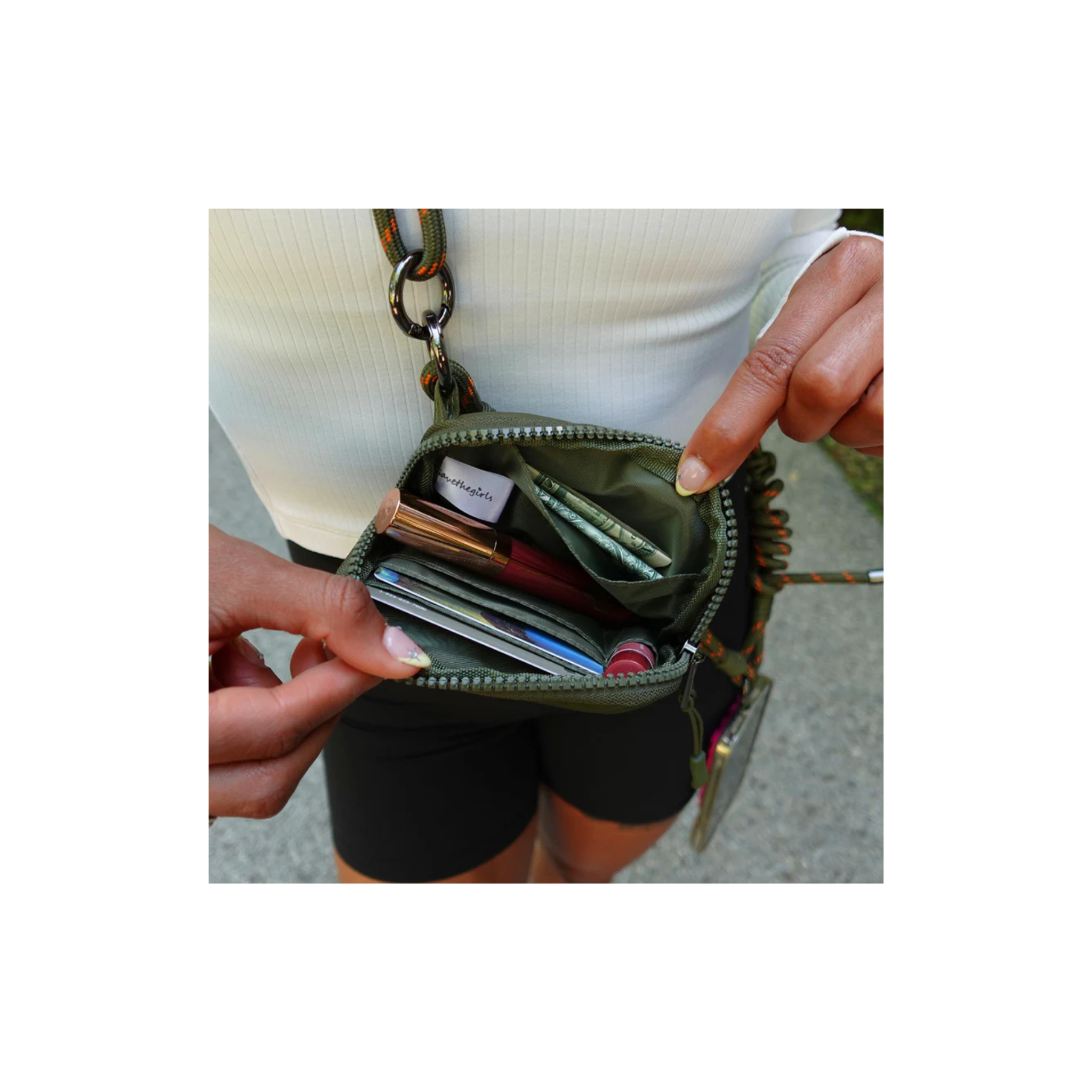 Save the Girls: Active Crossbody w/ RFID Pouch Twin Rope -Purple