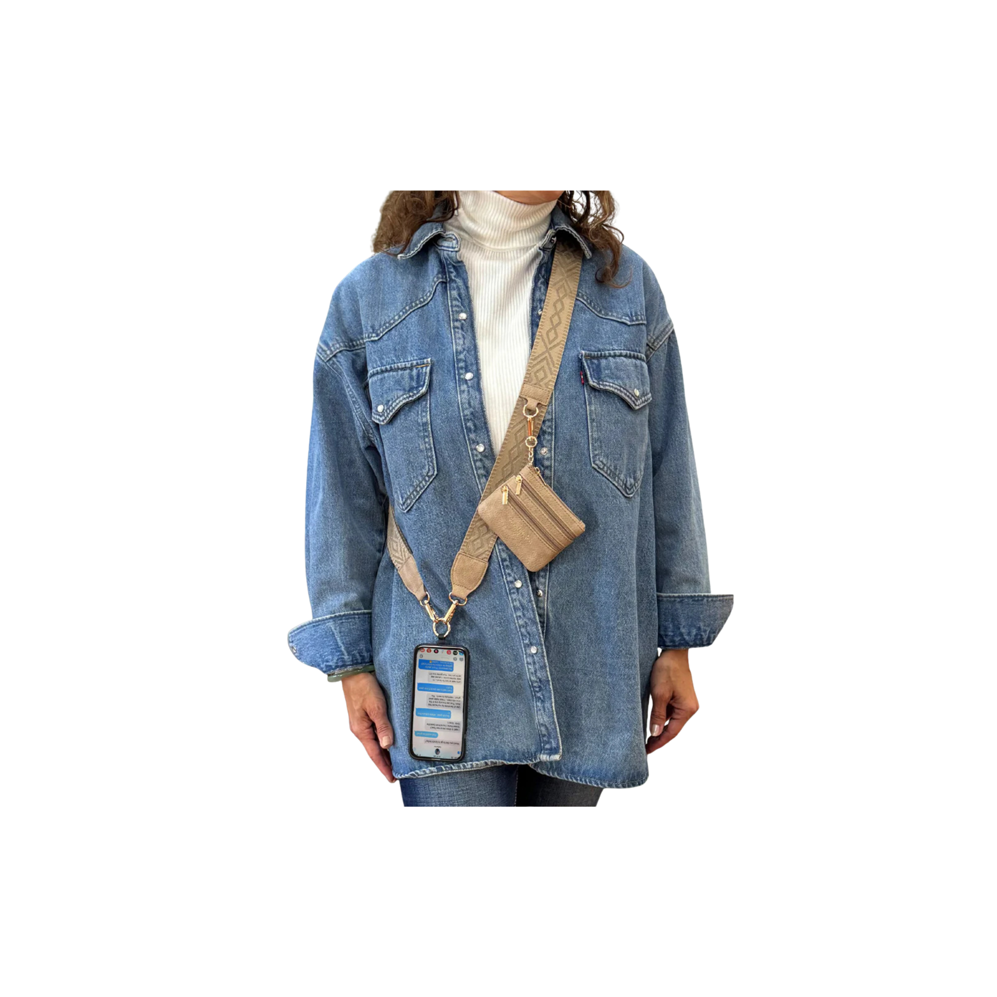 Save the Girls: Clip & Go Strap w/ Zippered Pouch -Classic Camel