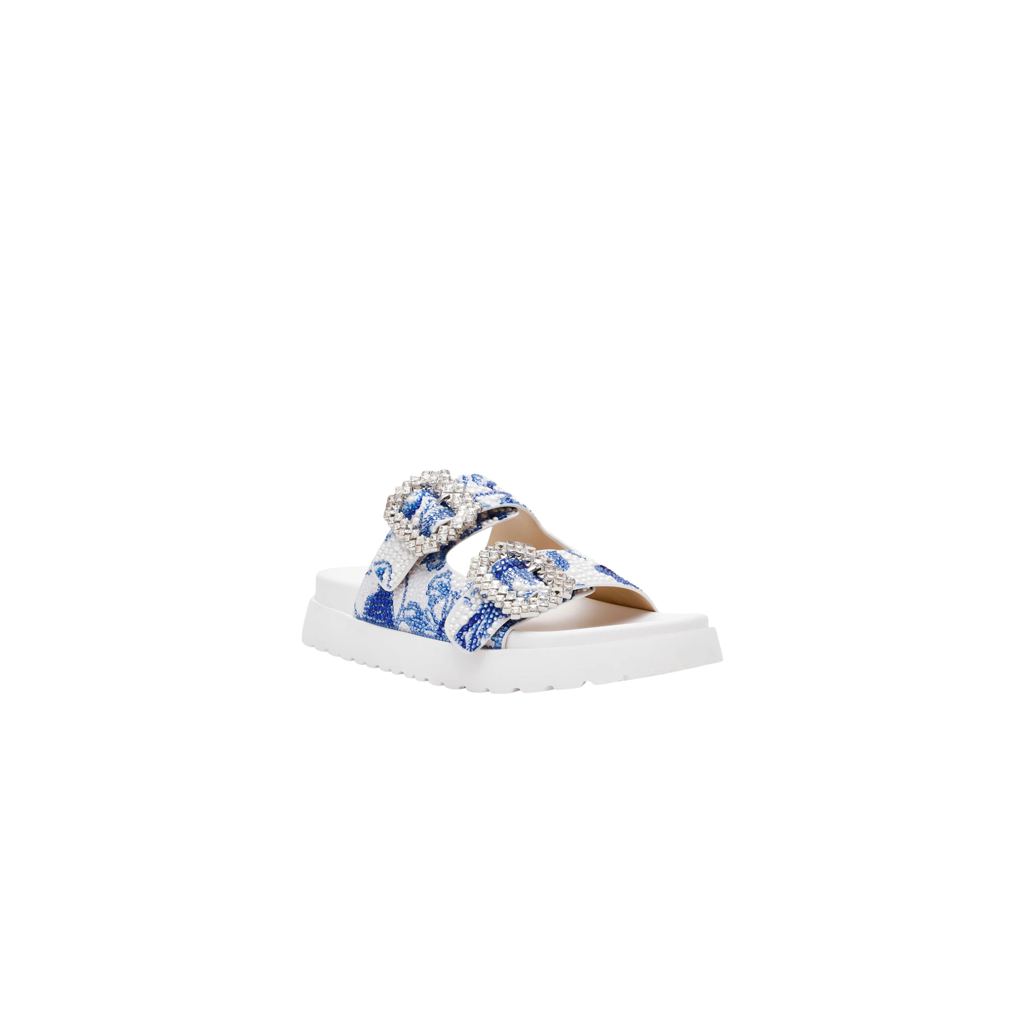 Matie Sandal -White Blue Floral