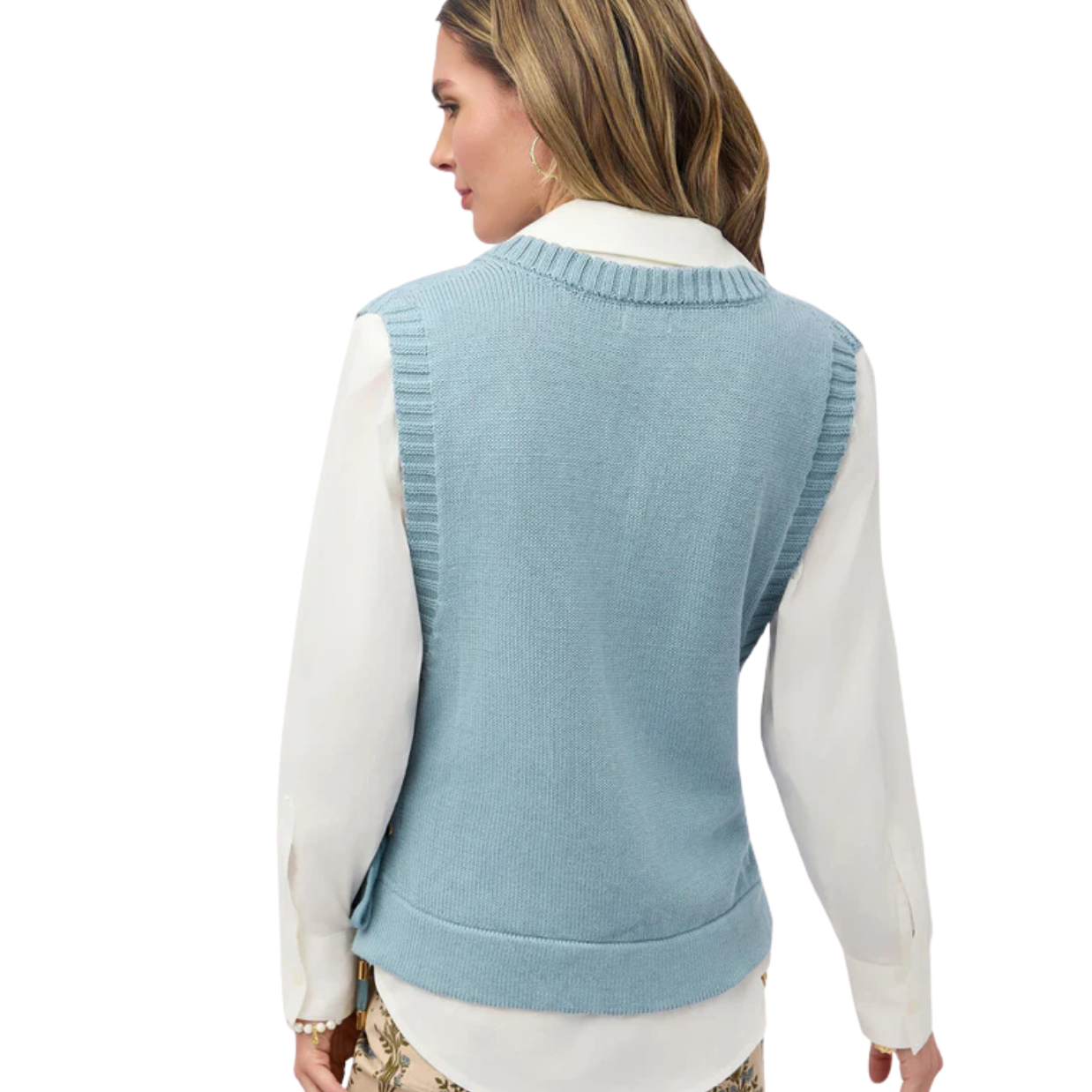 Spartina 449 Beatrice Lace Up Vest -Rivermist