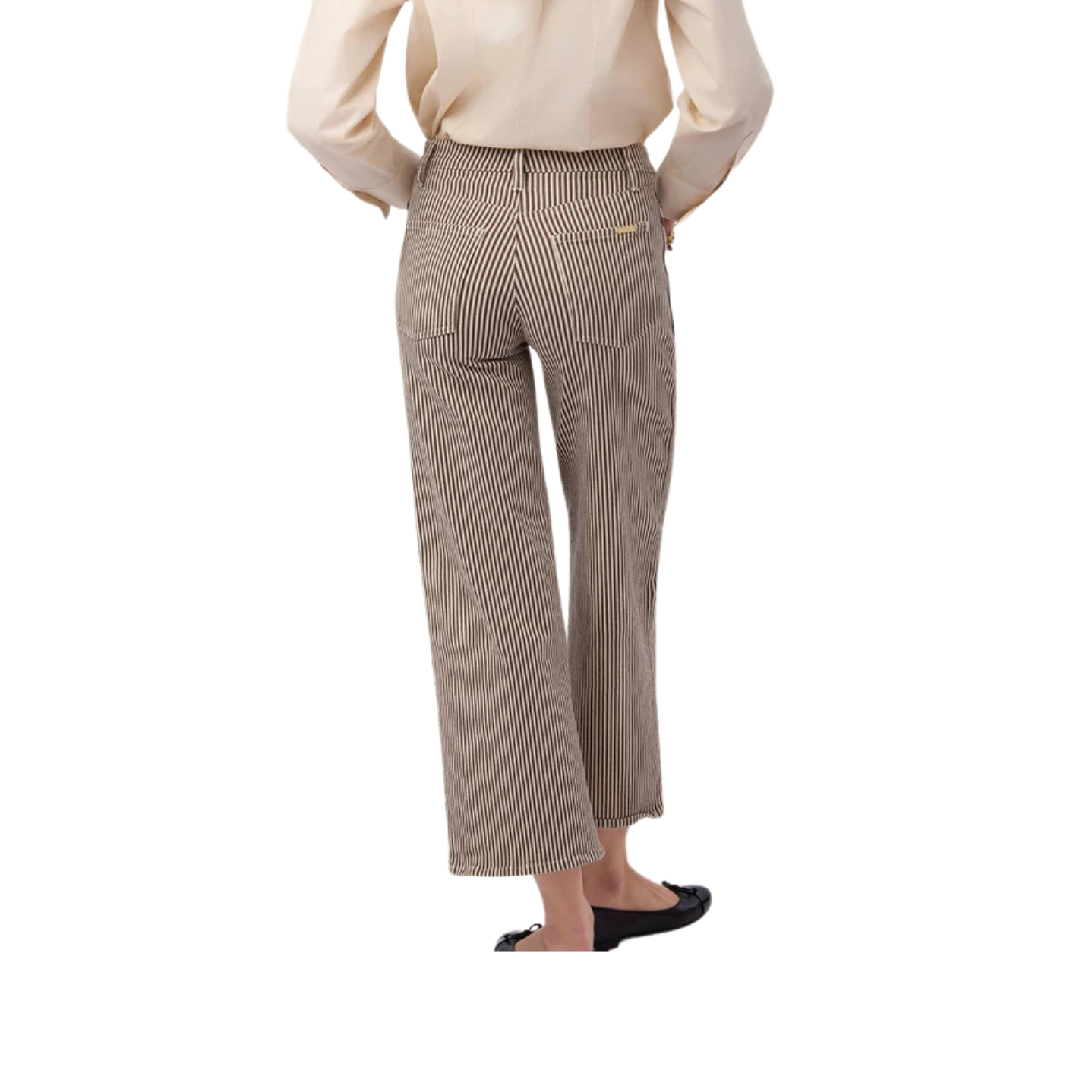 Spartina 449 Blanche Wide Leg Jean -Black Coffee Stripe