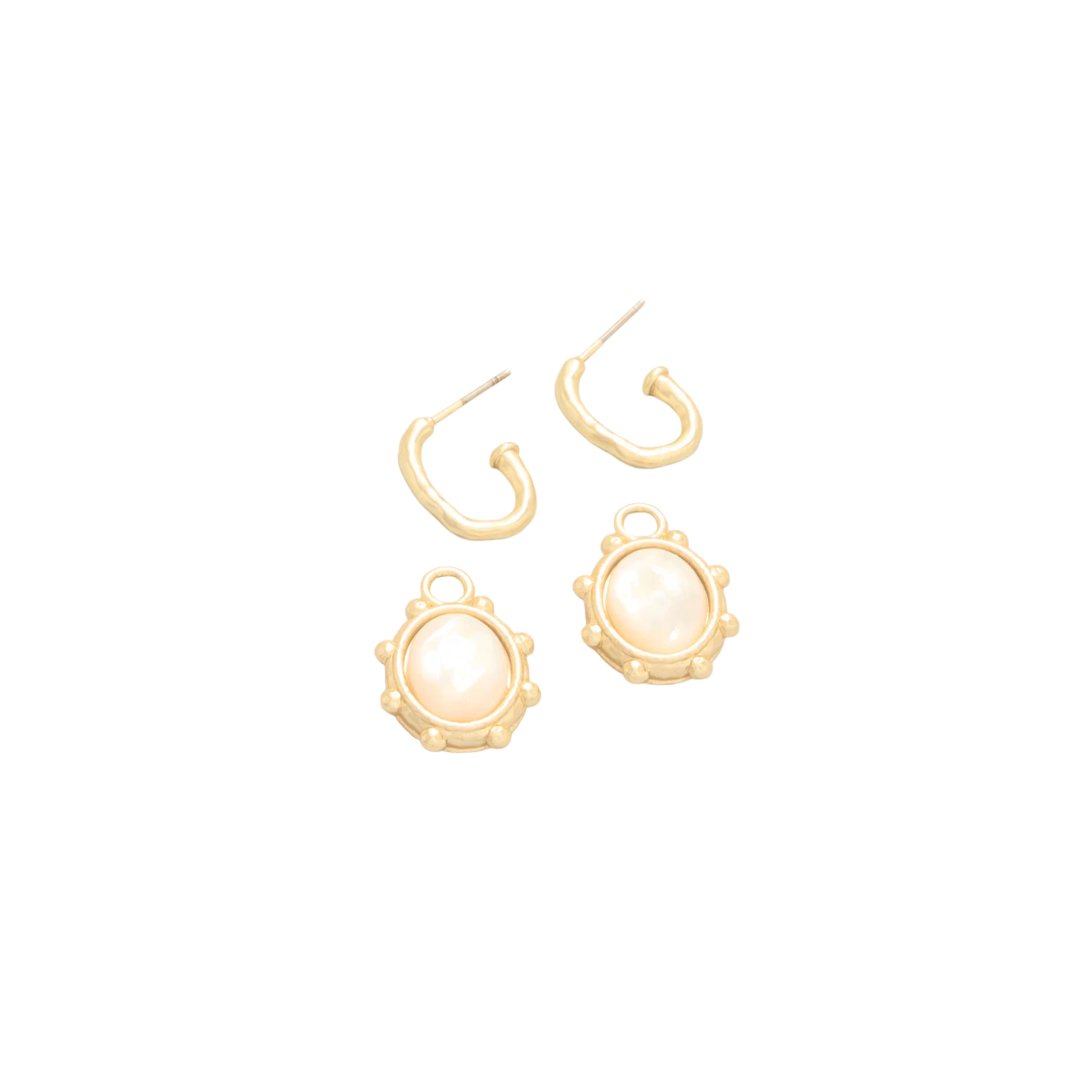 Spartina 449 Mercer House Drop Hoop Earrings -Mother-of-Pearl
