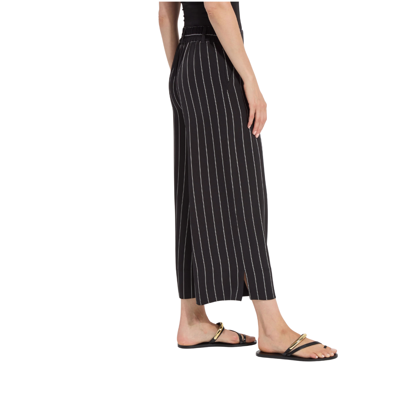 Lysse Ave Cropped Palazzo -Black/White Stripe