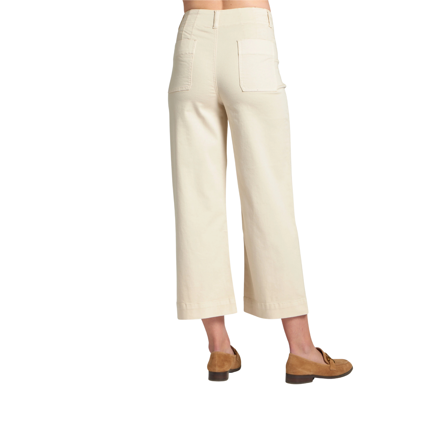 APNY Cropped Wide Leg Pant w/ Patch Pockets -Natural