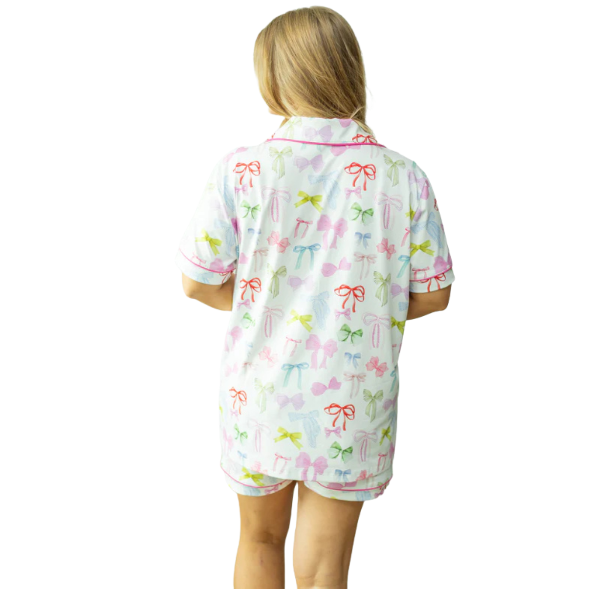 Moon Ryder Pastel Bow Short Sleeve Lounge Set